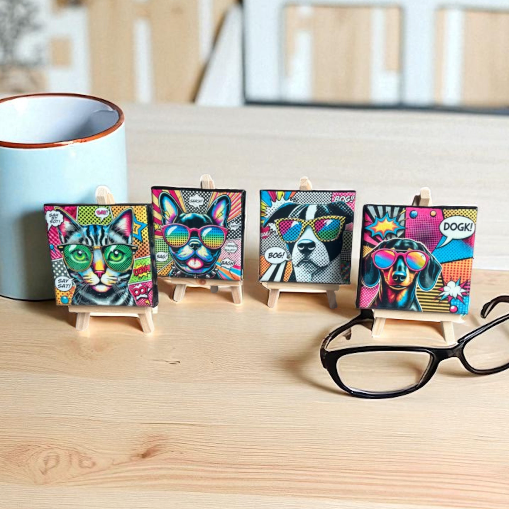 Quadretto Personalizzato 10x10 cm – Pop Art, Cartoon o Dipinto con Resina