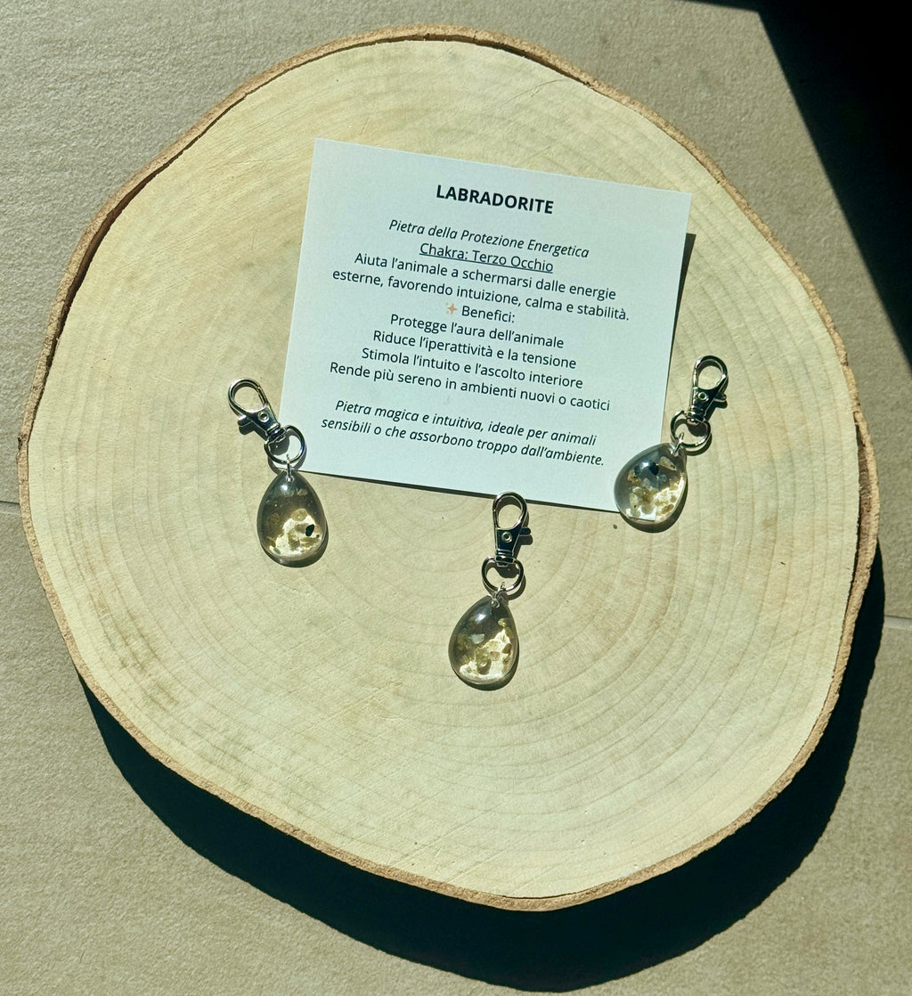 Charm Energetico per Collare – Avventurina, malachite, diaspro, ametista, labradorite