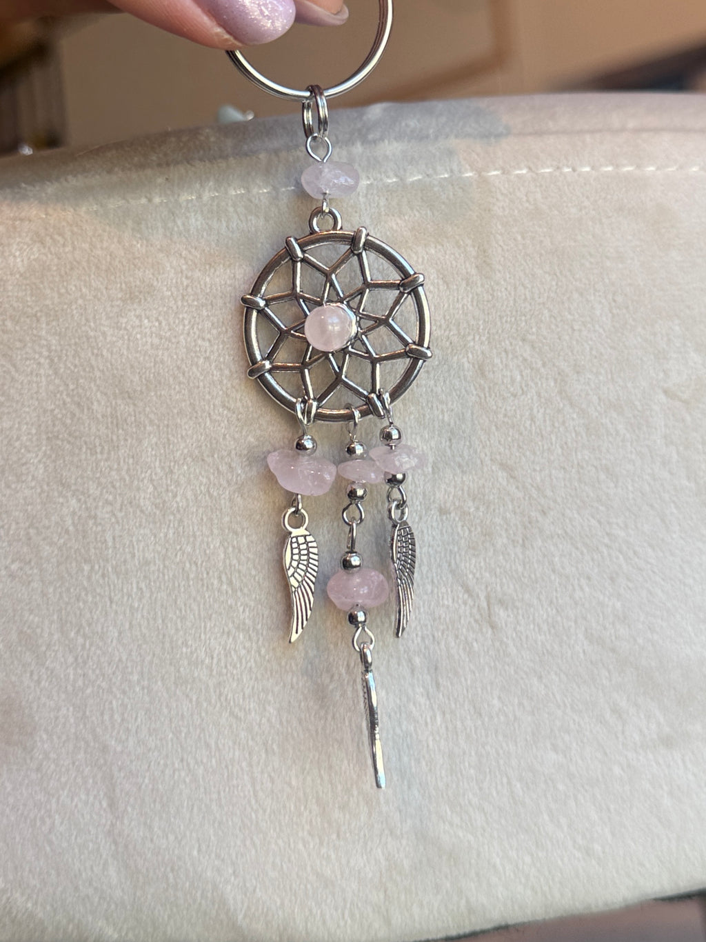 Portachiavi con Acchiappasogni e Cristalli