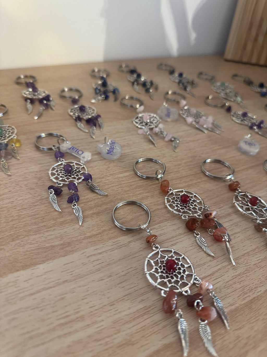 Portachiavi con Acchiappasogni e Cristalli