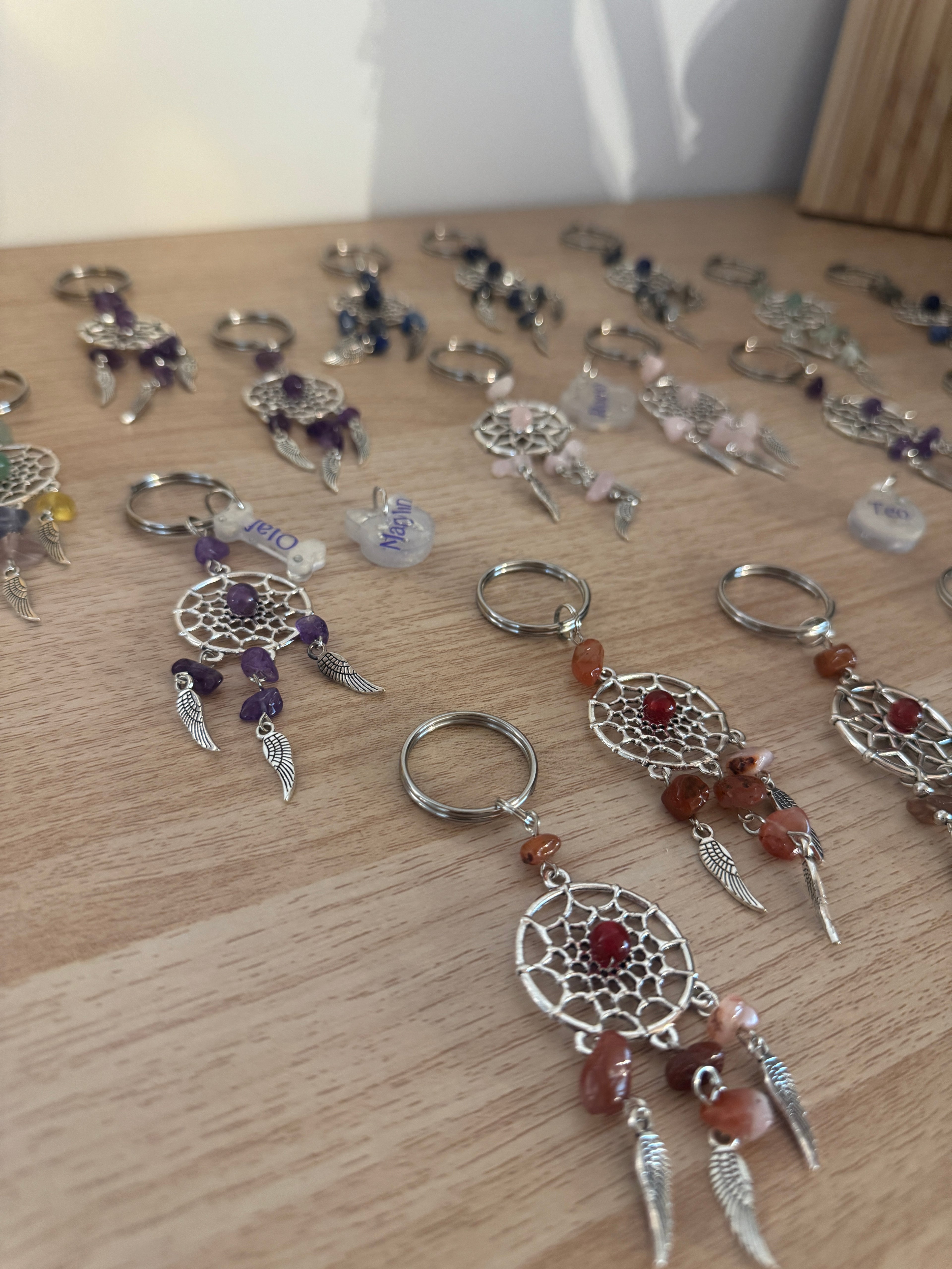 Portachiavi con Acchiappasogni e Cristalli