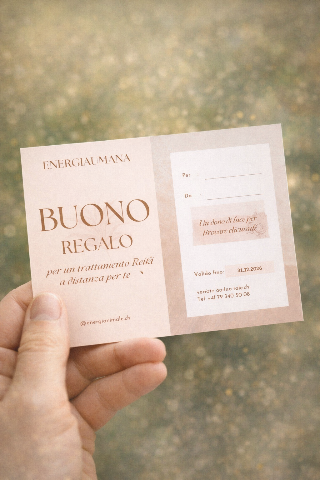 BUONO REGALO 🌿 1 Seduta Reiki per umani🌿 (a distanza)