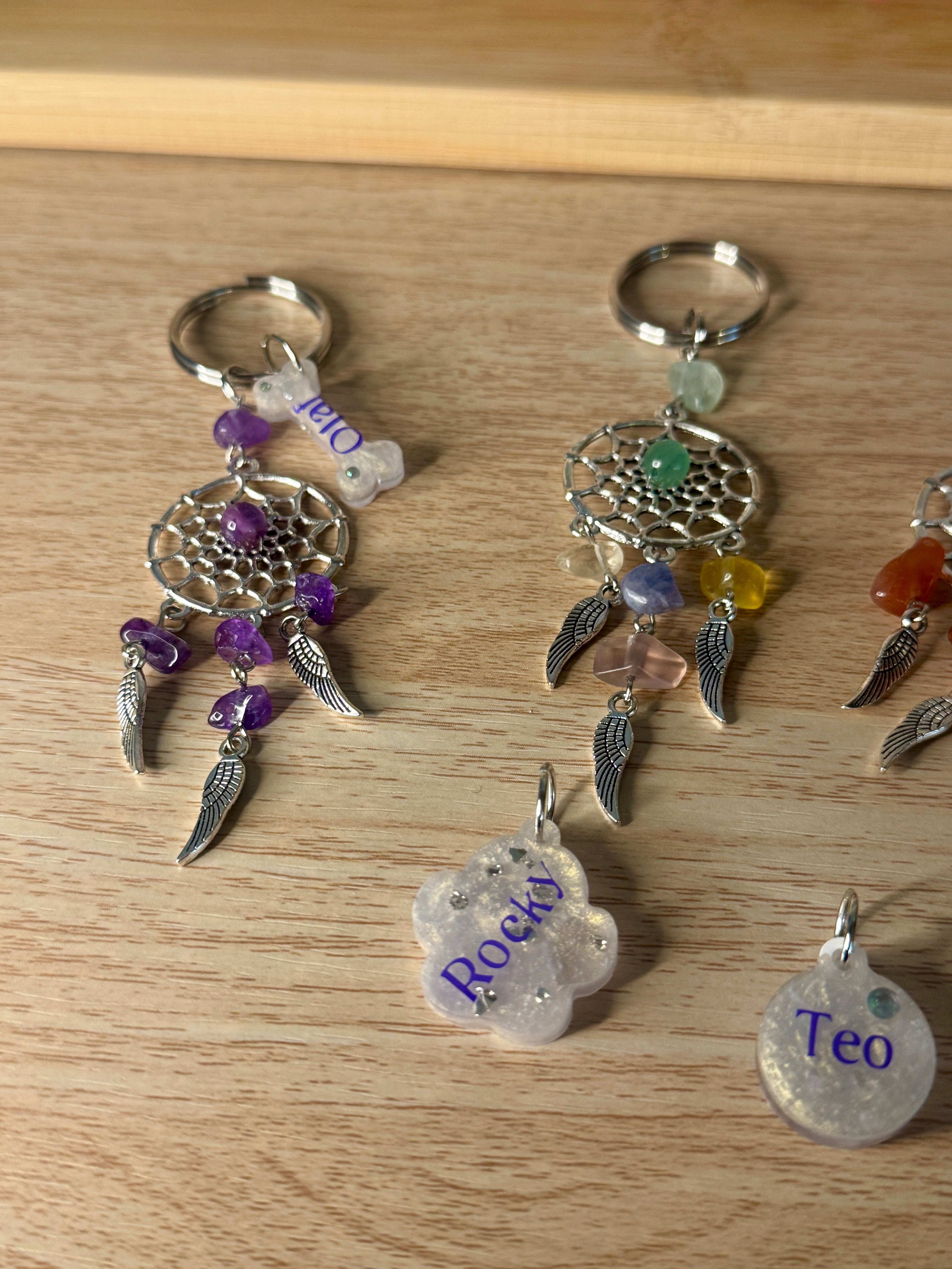 Portachiavi con Acchiappasogni e Cristalli