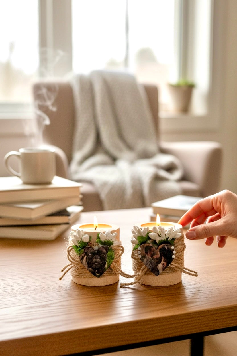 🌿 Porta Candela Personalizzato – Con Foto o Scritta Speciale