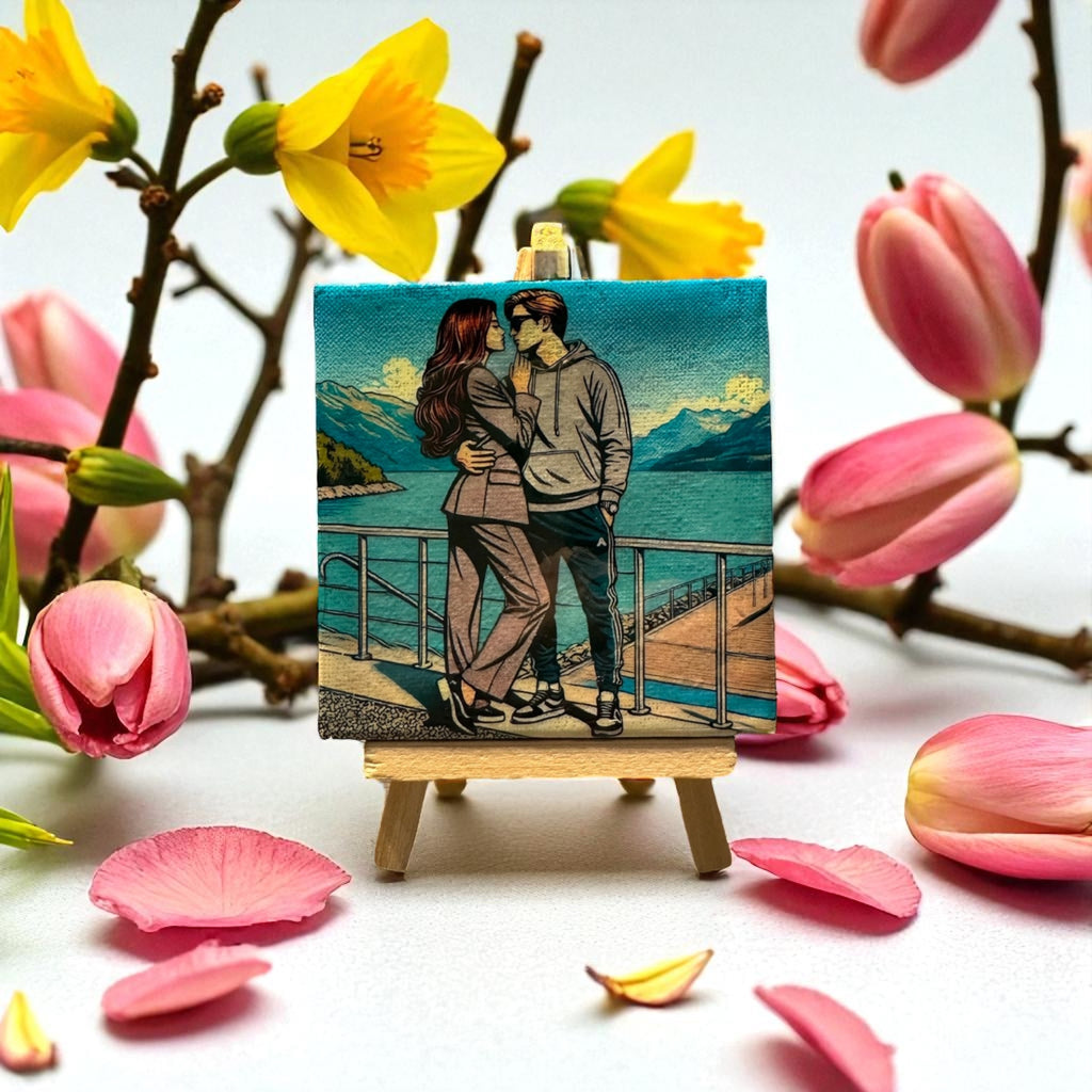 Quadretto Personalizzato 10x10 cm – Pop Art, Cartoon o Dipinto con Resina