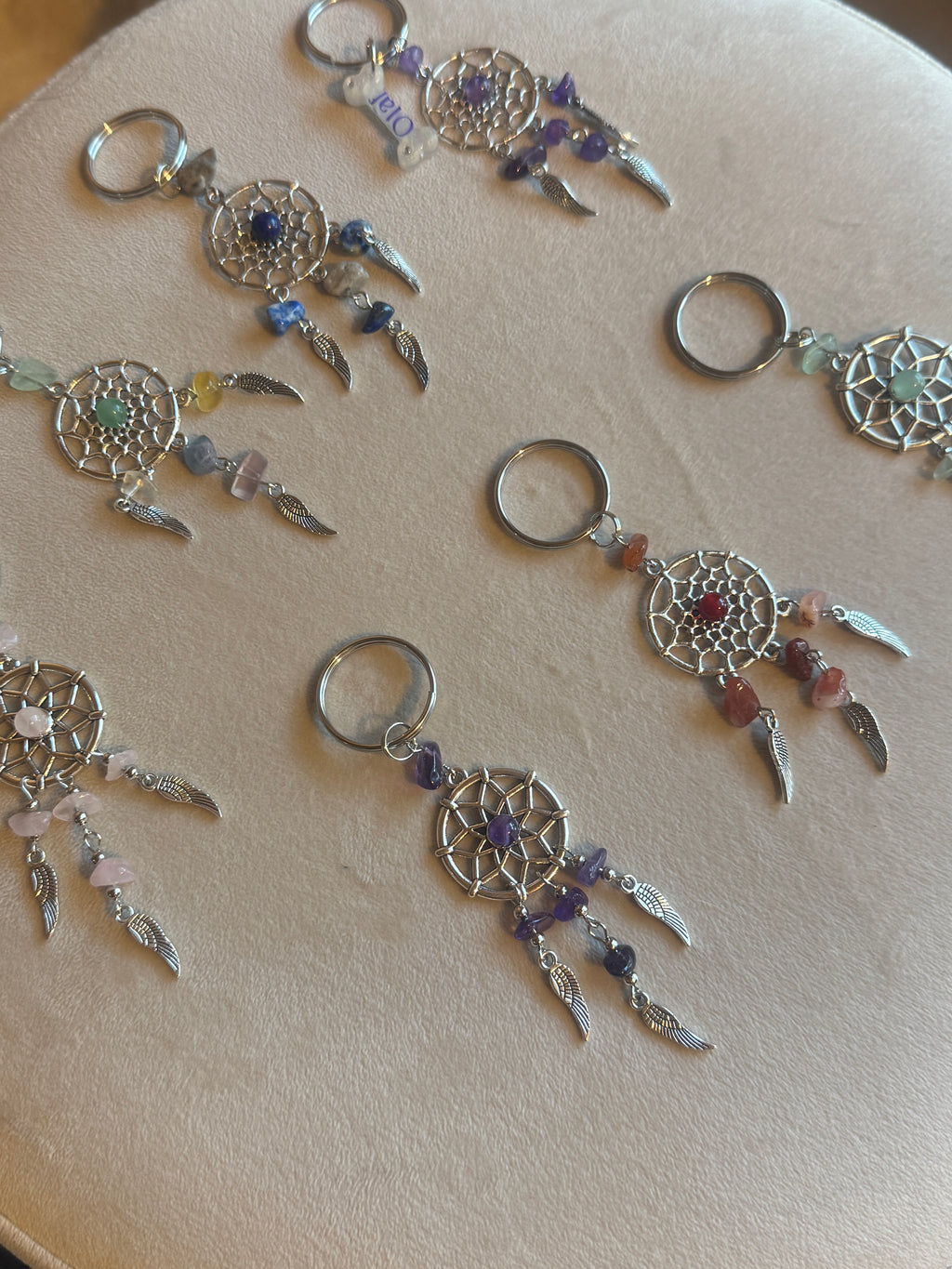 Portachiavi con Acchiappasogni e Cristalli