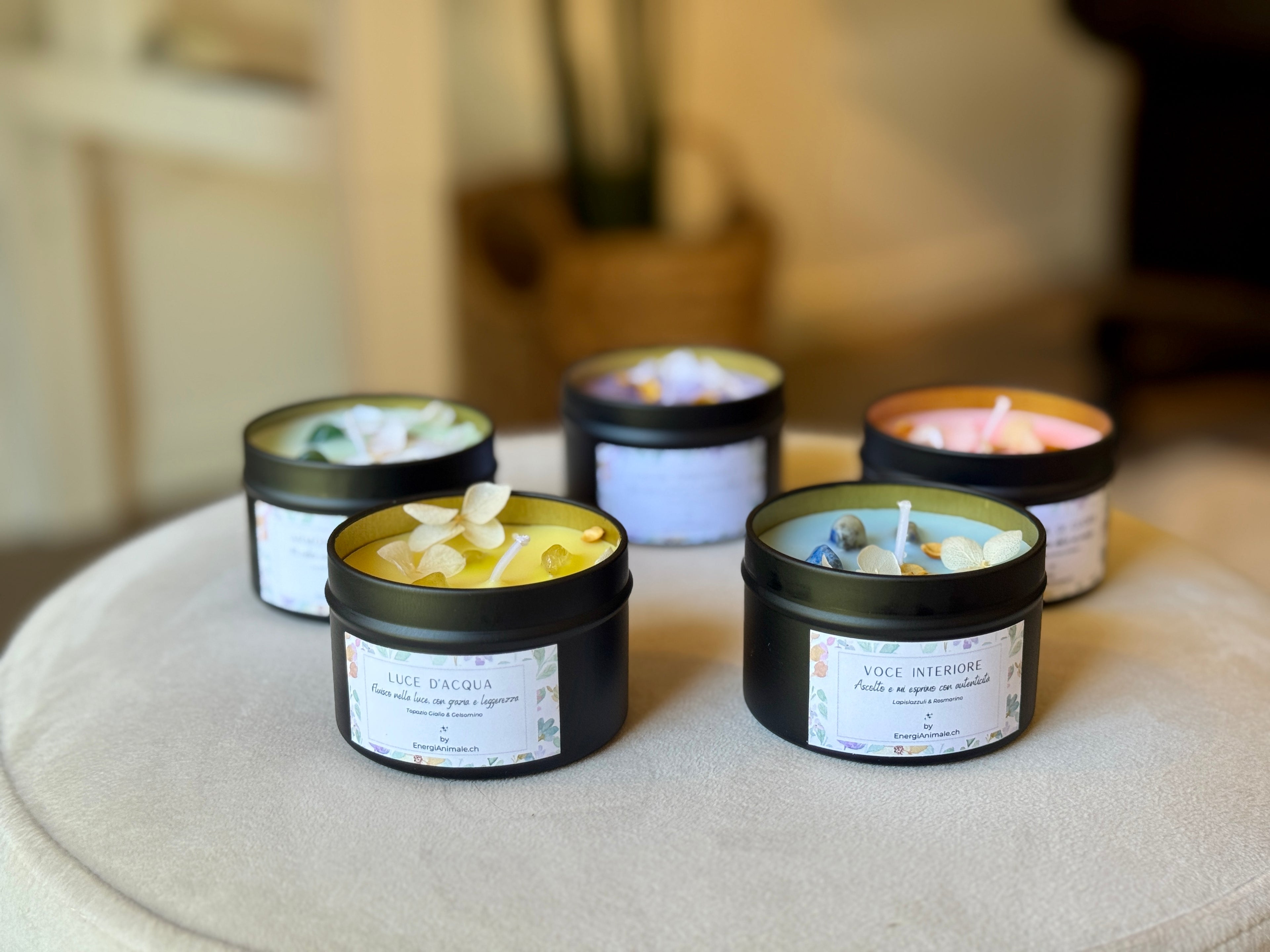 Candele Energetiche con Cristalli & Profumi Naturali
