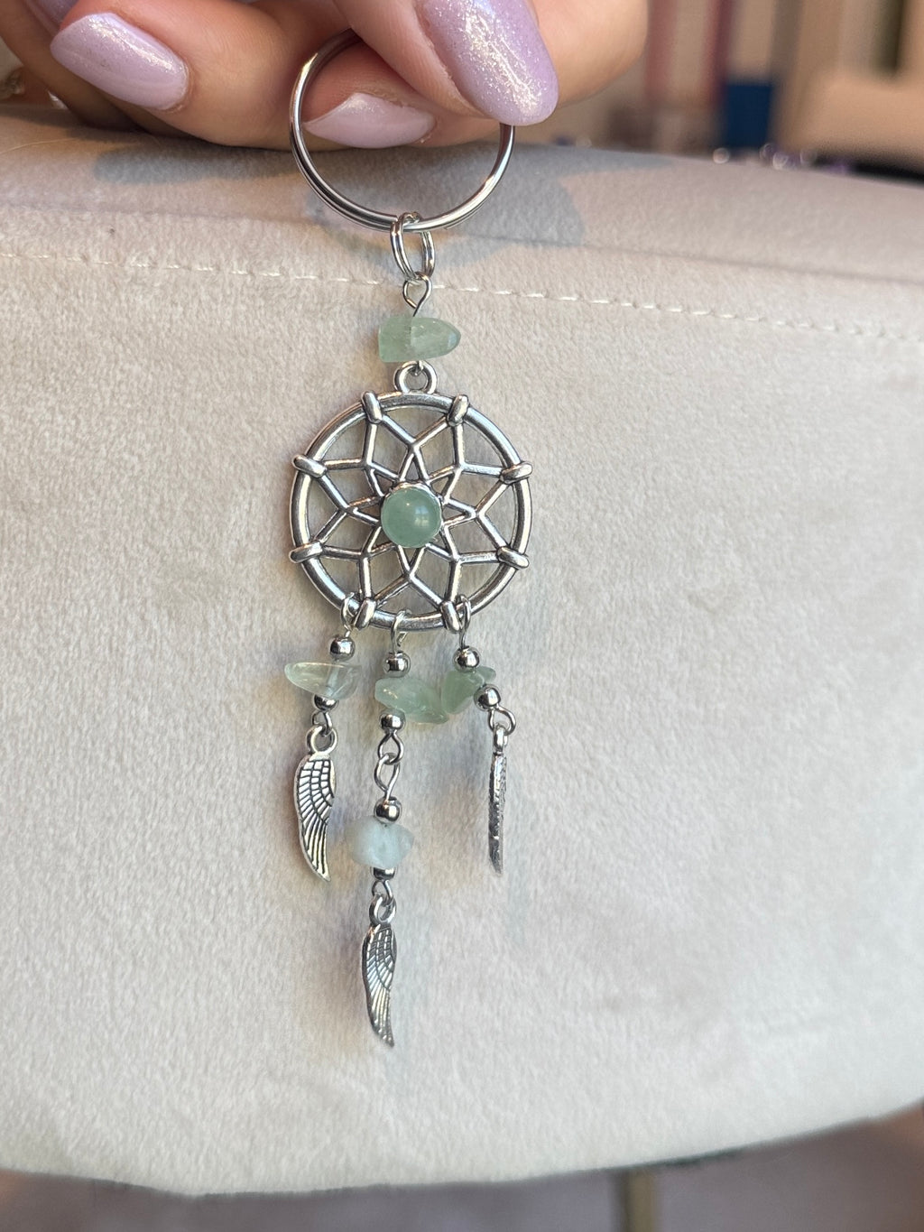 Portachiavi con Acchiappasogni e Cristalli