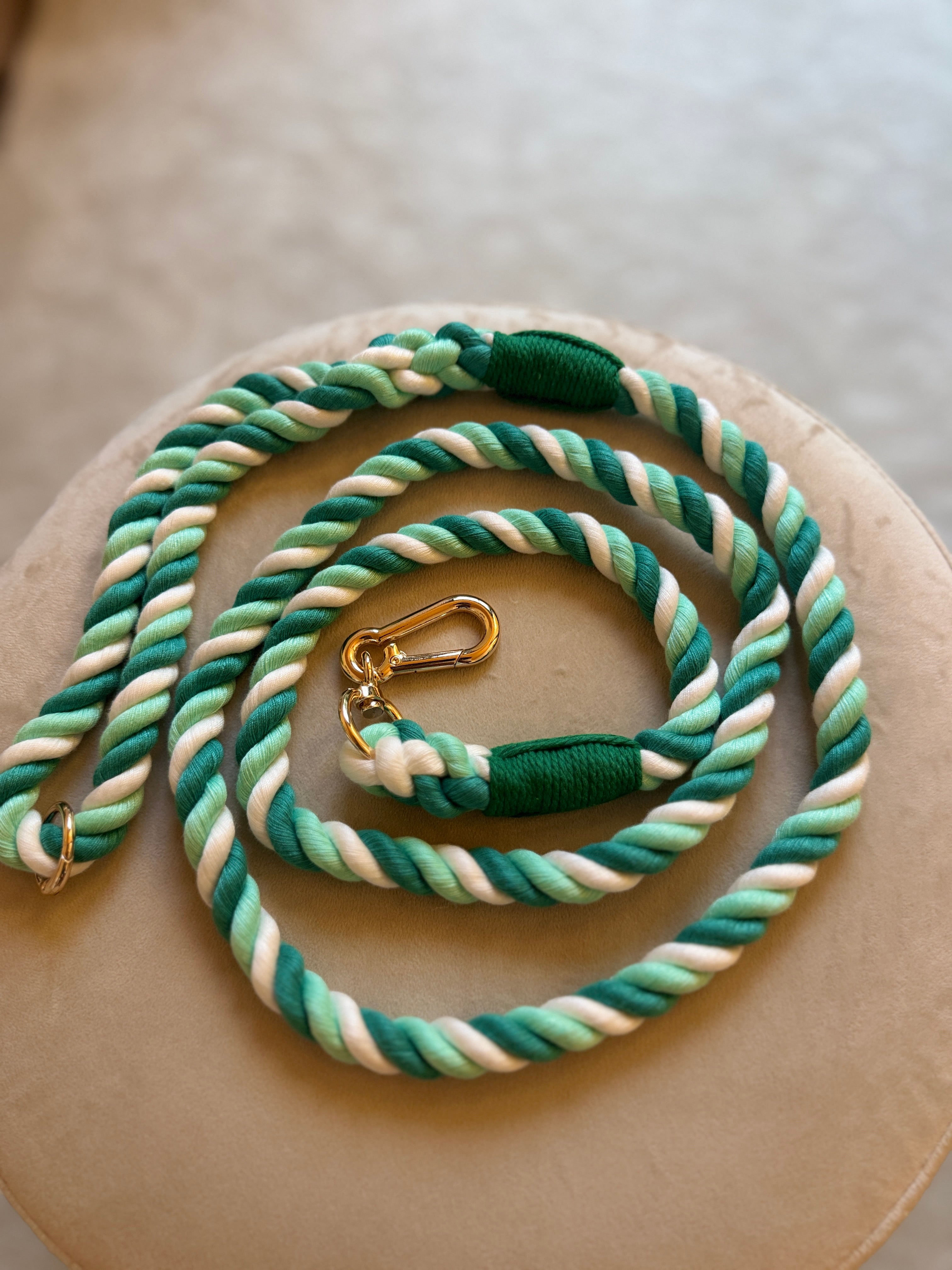 Guinzaglio per cani in cotone intrecciato a mano