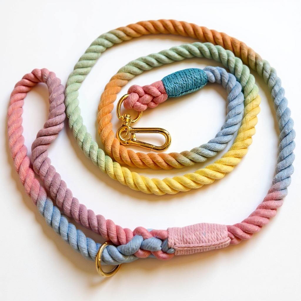 🐕 Guinzaglio per Cani in Cotone Intrecciato a Mano – Naturale, Resistente ed Elegante