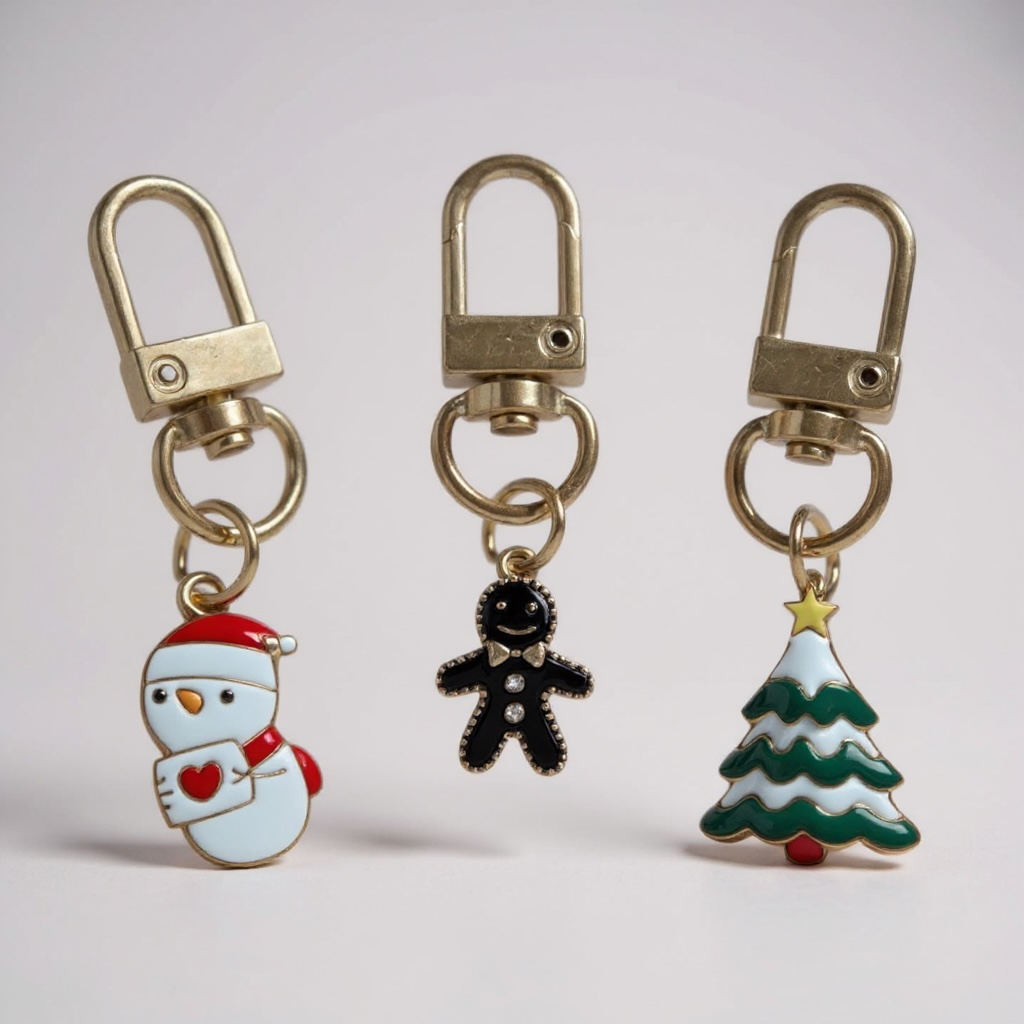 CHARMS NATALIZI CON MOSCHETTONE DORATO – PICCOLI DETTAGLI DI FESTA