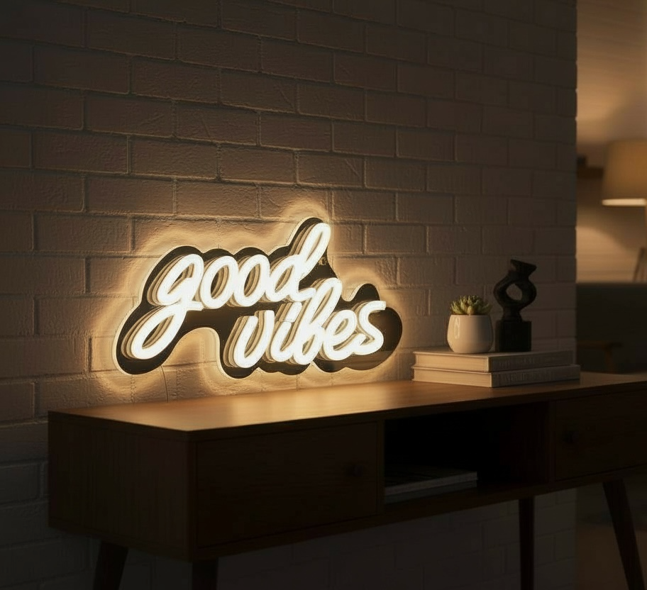 Insegna Luminosa “Good Vibes” – LED Decorativo