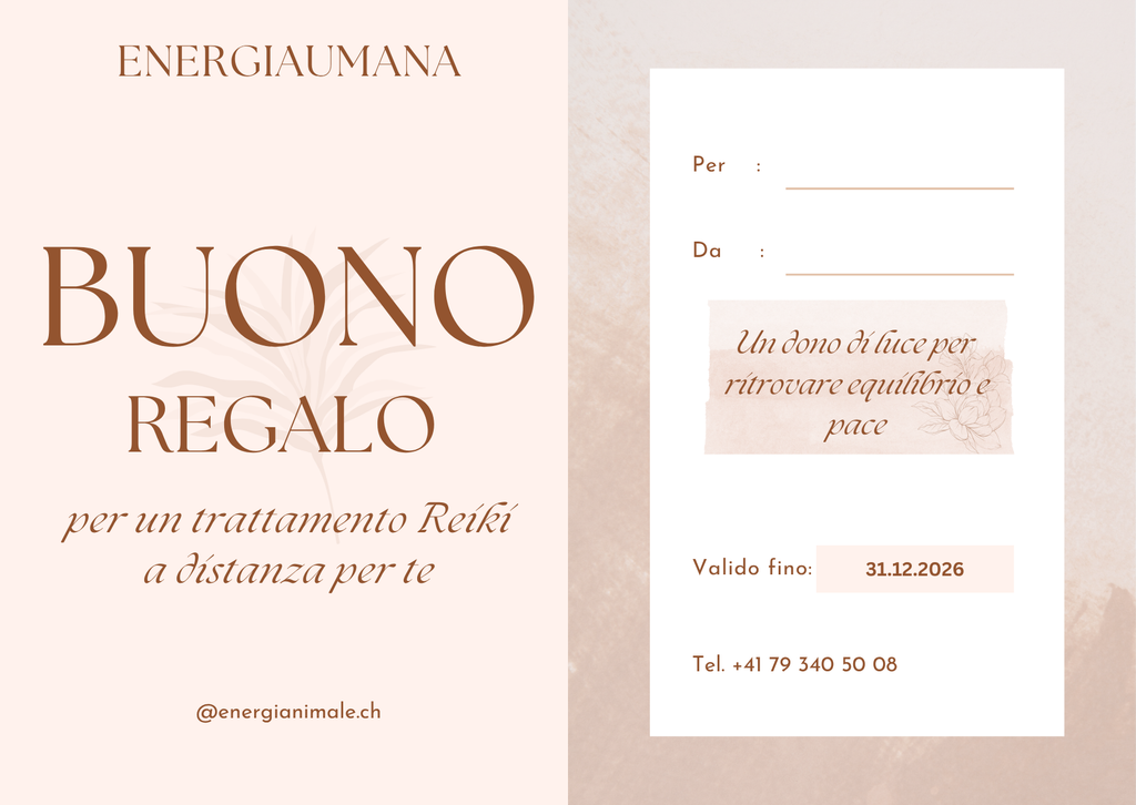 BUONO REGALO 🌿 1 Seduta Reiki per umani🌿 (a distanza)