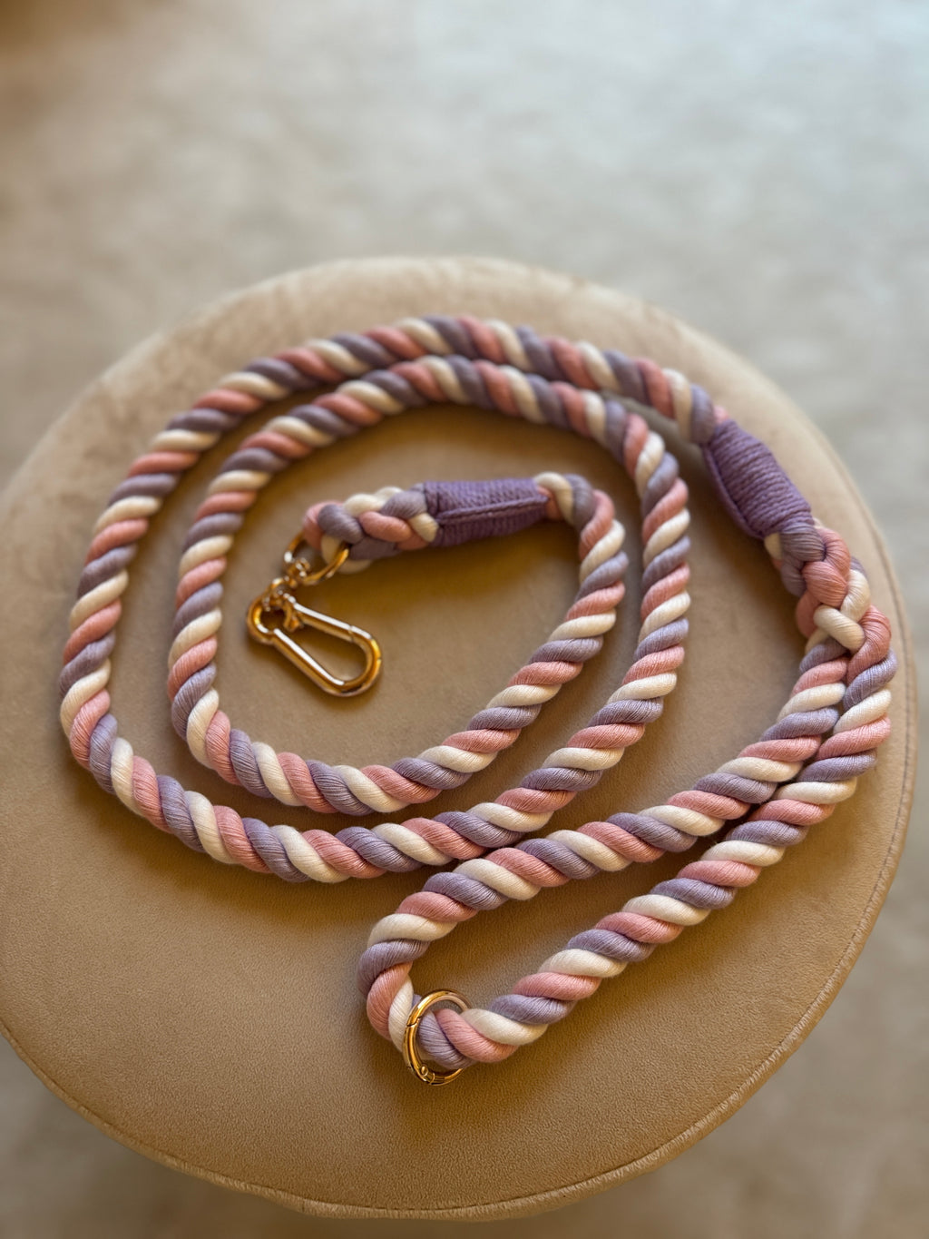 Guinzaglio per cani in cotone intrecciato a mano