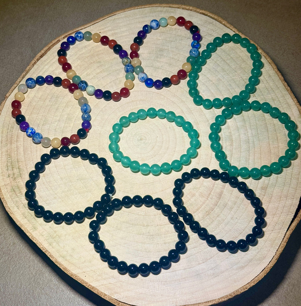 Bracciali con Cristalli di Avventurina, Tormalina e 7 chakra