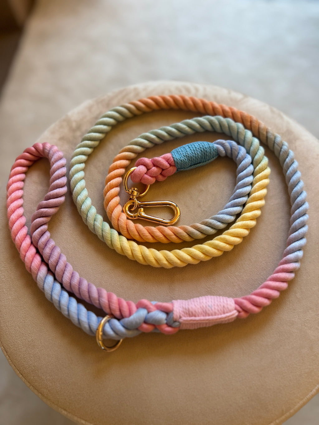 Guinzaglio per cani in cotone intrecciato a mano
