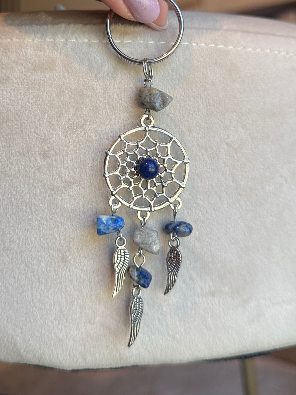 Portachiavi con Acchiappasogni e Cristalli