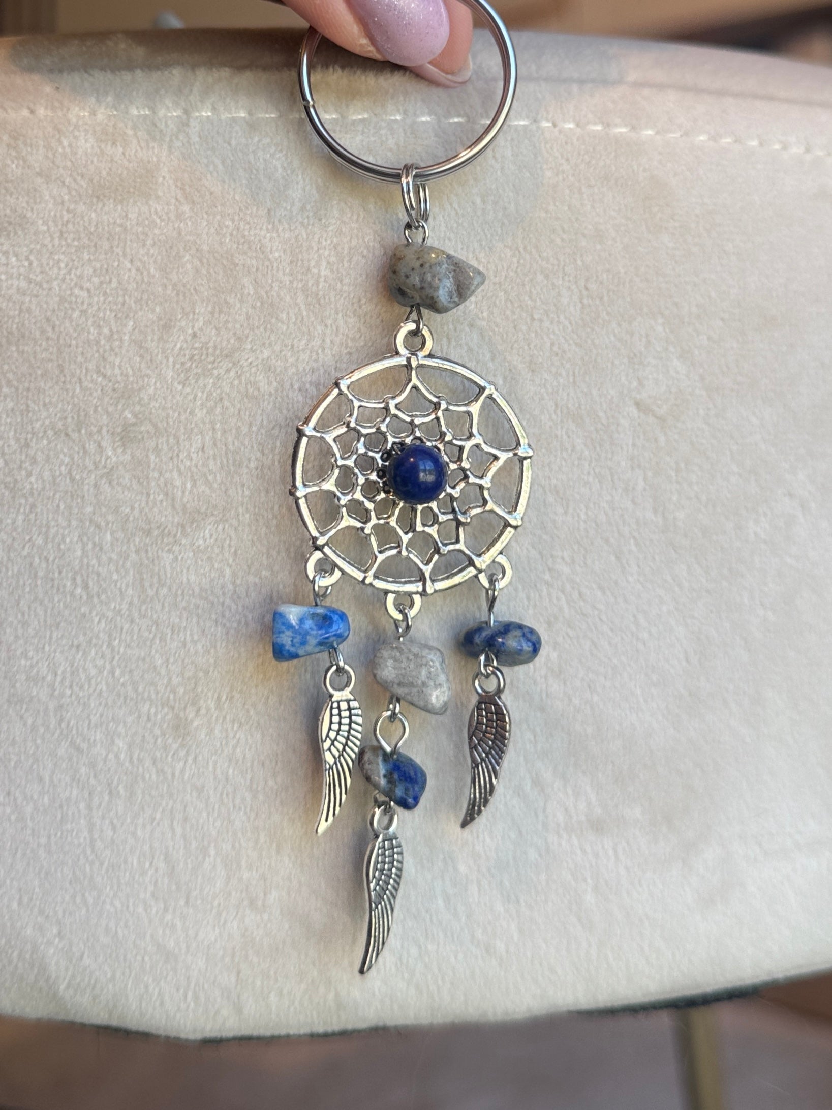 Portachiavi con Acchiappasogni e Cristalli