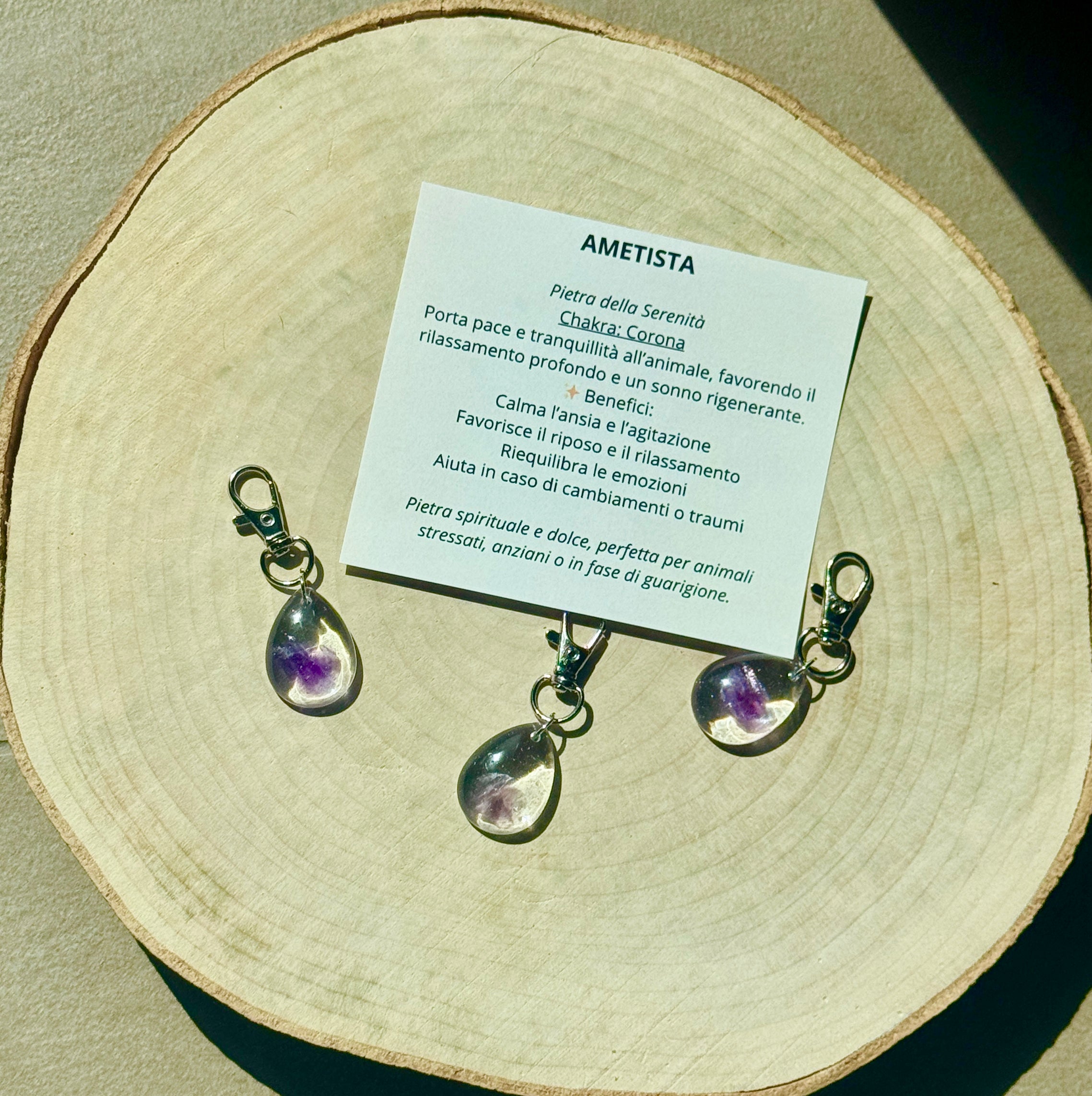 Charm Energetico per Collare – Avventurina, malachite, diaspro, ametista, labradorite