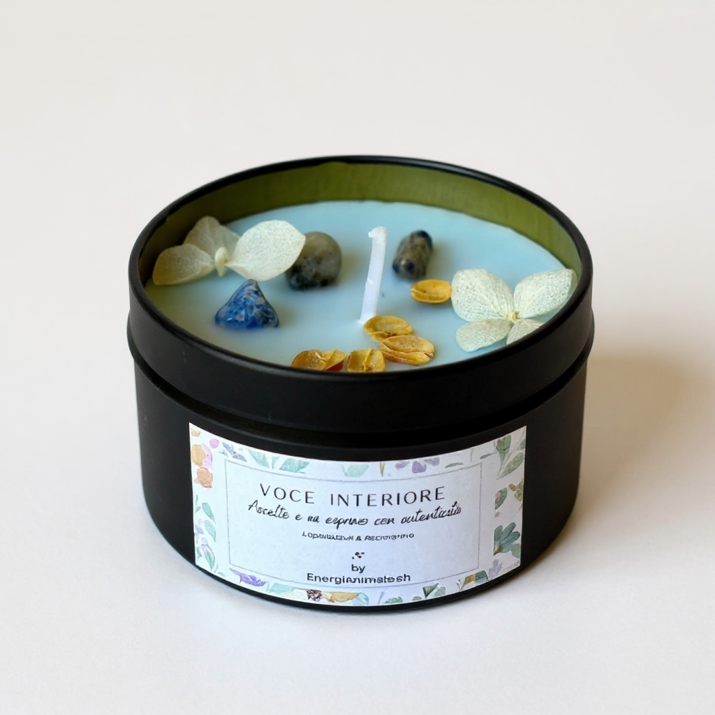 CANDELE ENERGETICHE CON CRISTALLI E PROFUMI NATURALI – LUCE, EQUILIBRIO E INTENZIONE