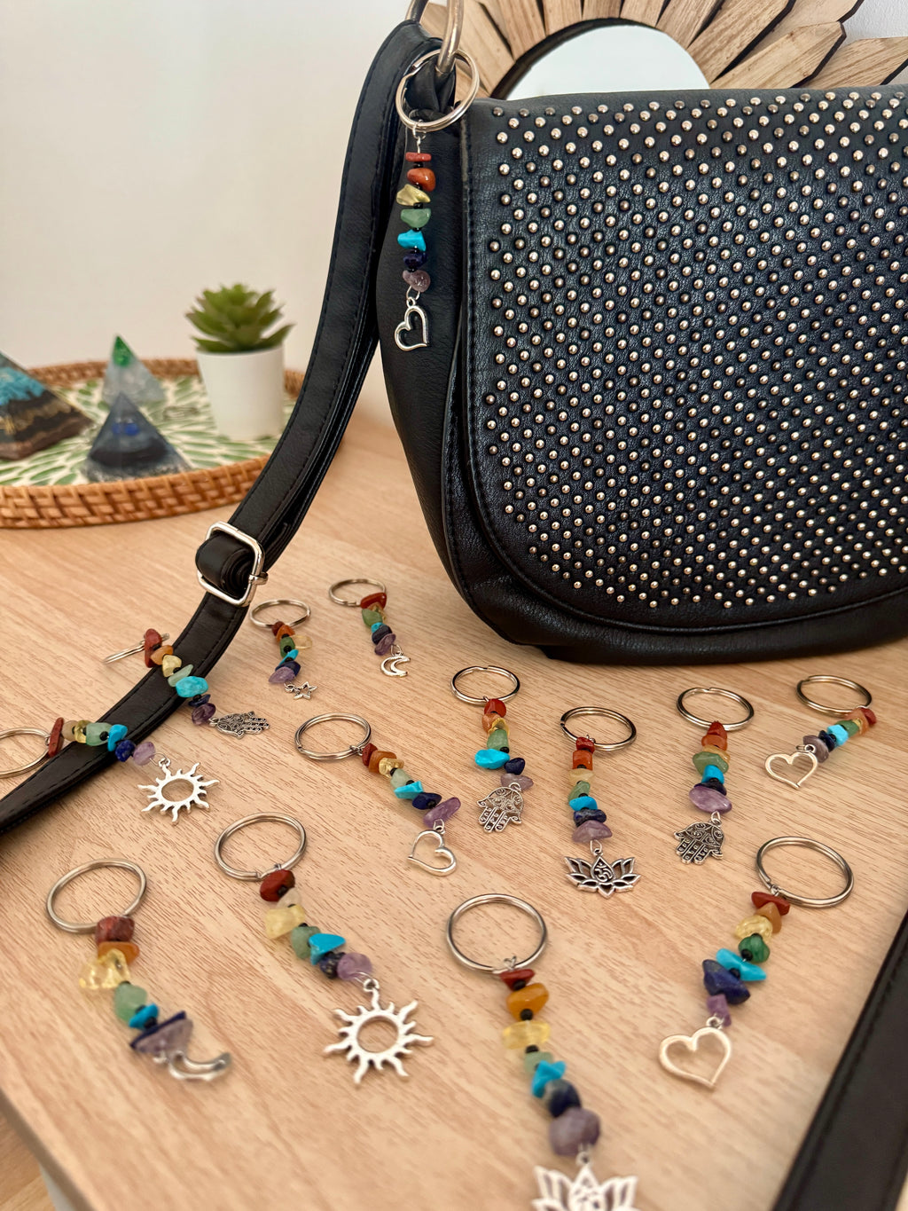 Portachiavi Chakra con Cristalli