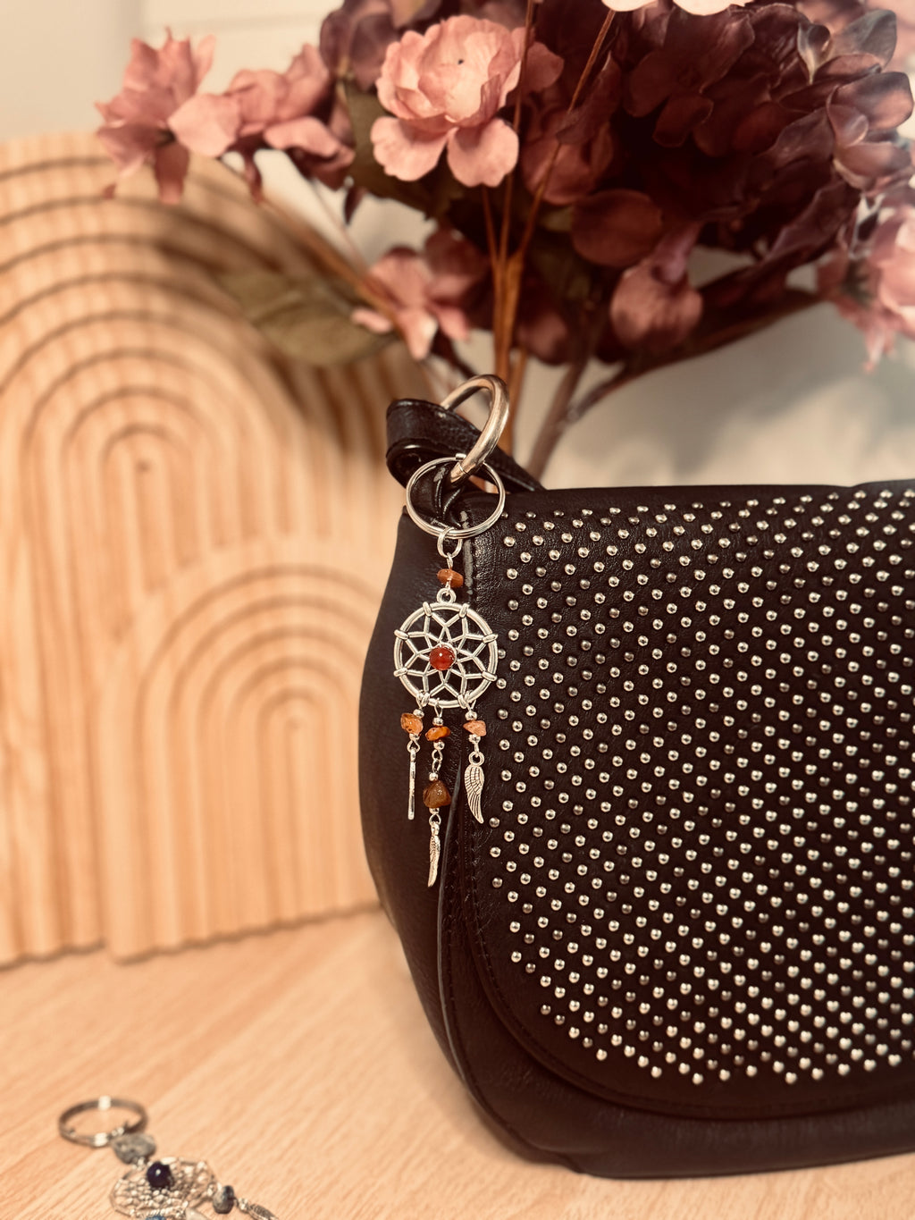 Portachiavi con Acchiappasogni e Cristalli