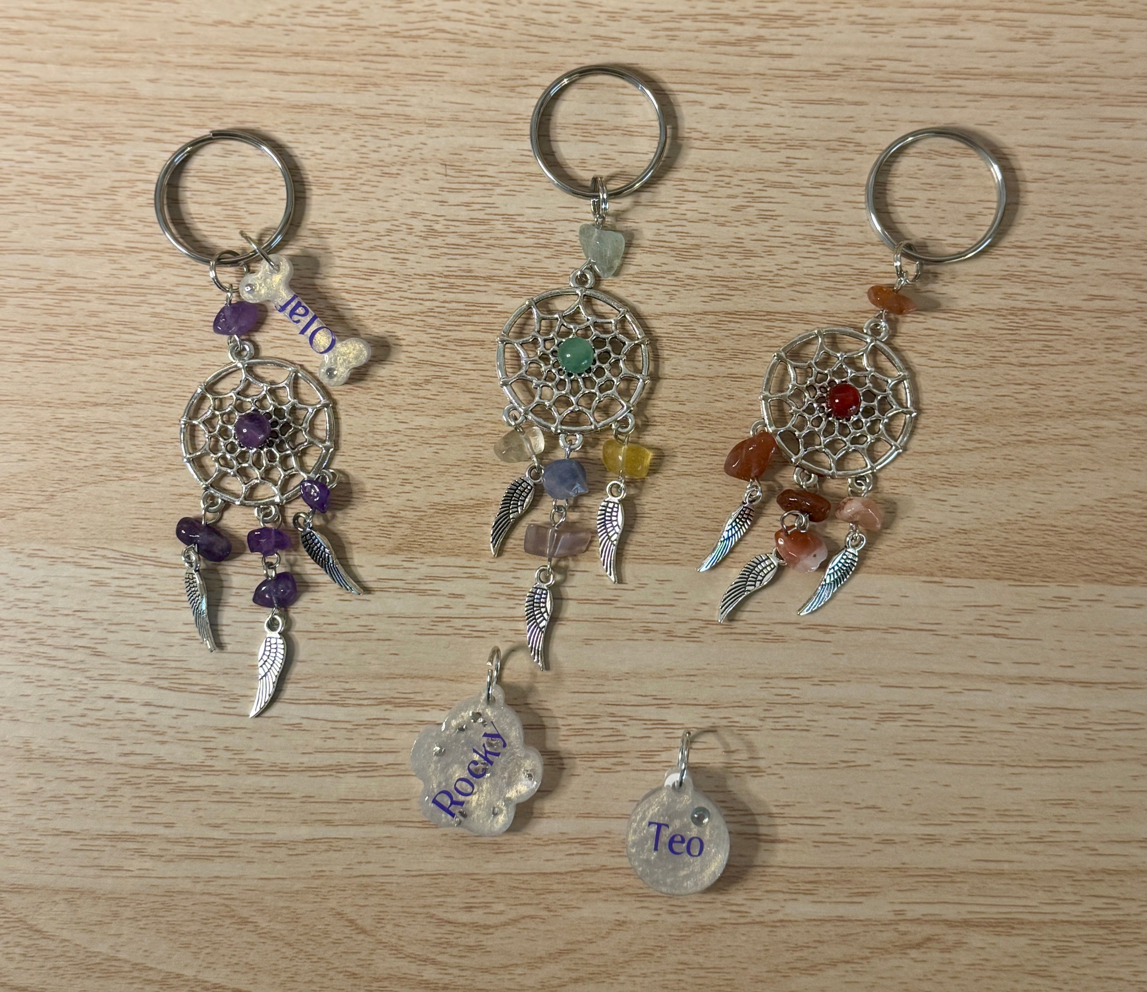 Portachiavi con Acchiappasogni e Cristalli