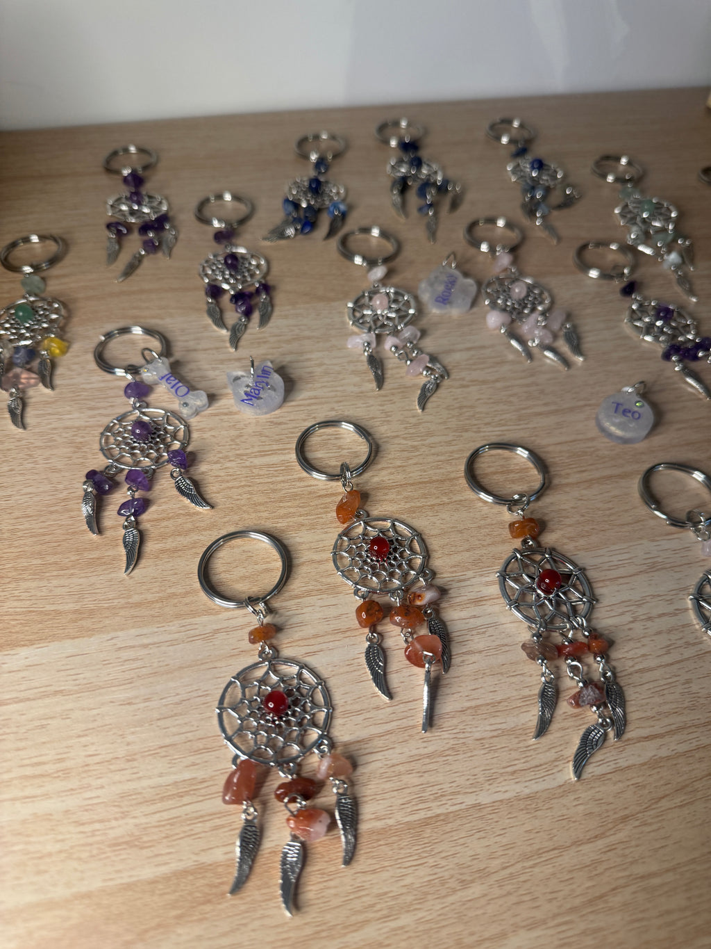 Portachiavi con Acchiappasogni e Cristalli