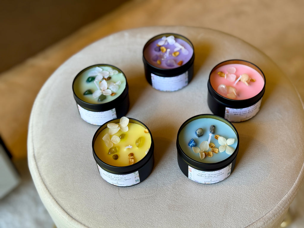 Candele Energetiche con Cristalli & Profumi Naturali