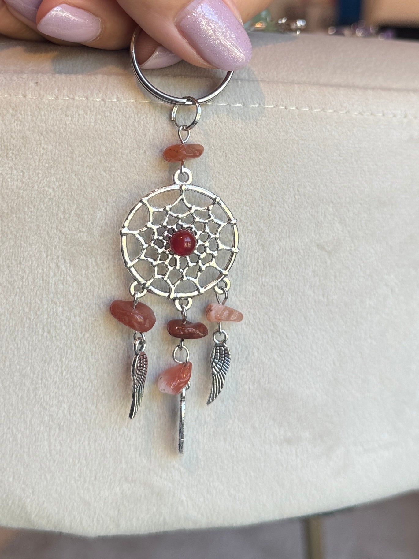 Portachiavi con Acchiappasogni e Cristalli