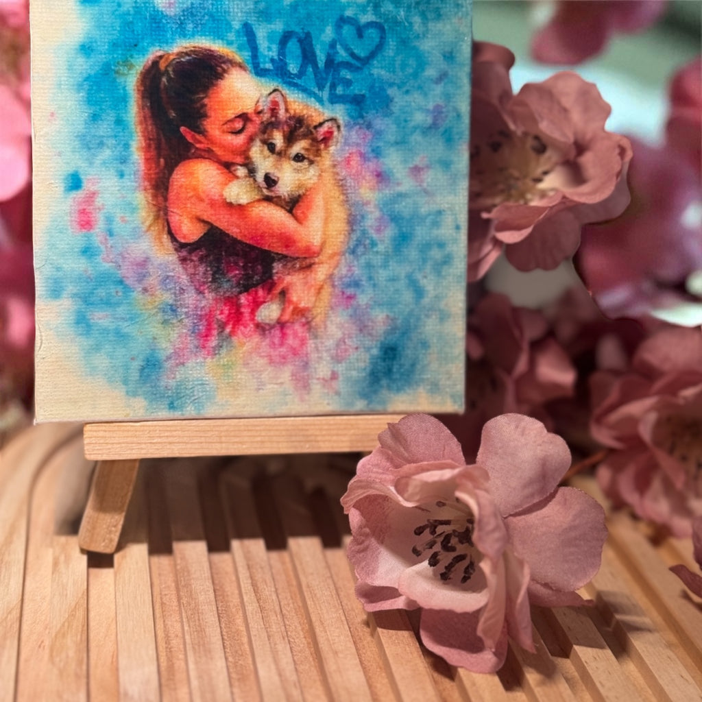 Quadretto Personalizzato 10x10 cm – Pop Art, Cartoon o Dipinto con Resina