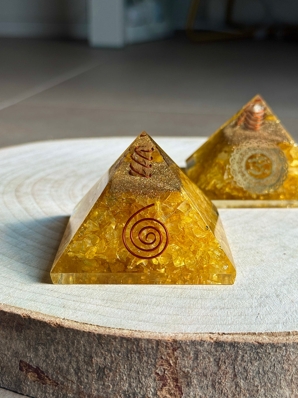 Piramide con Citrino & Quarzo Ialino - Chakra Plesso Solare