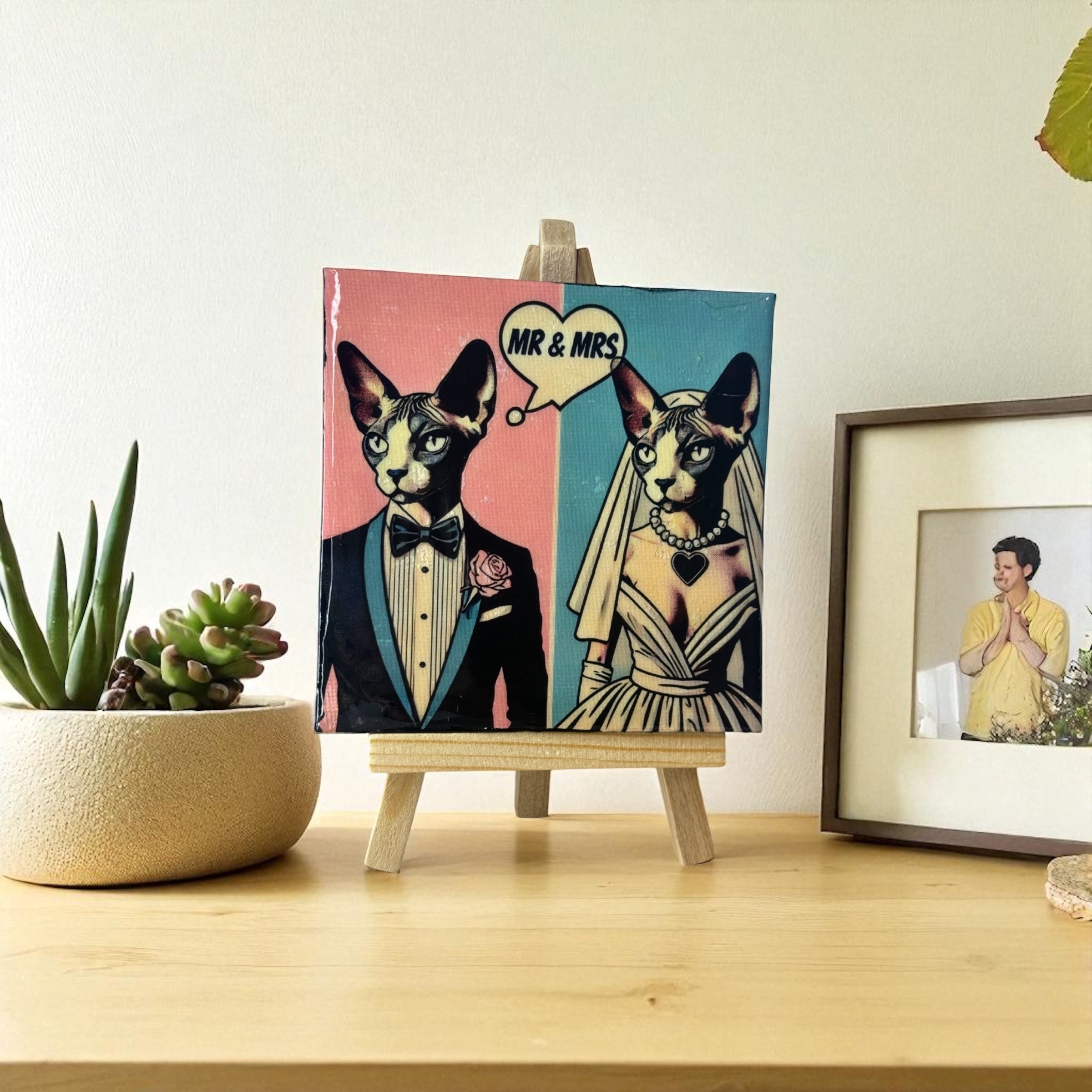 Quadretto Personalizzato 10x10 cm – Pop Art, Cartoon o Dipinto con Resina