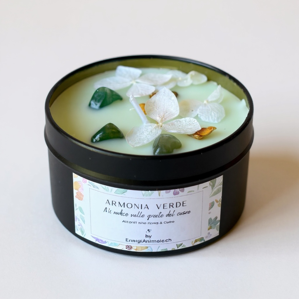 CANDELE ENERGETICHE CON CRISTALLI E PROFUMI NATURALI – LUCE, EQUILIBRIO E INTENZIONE