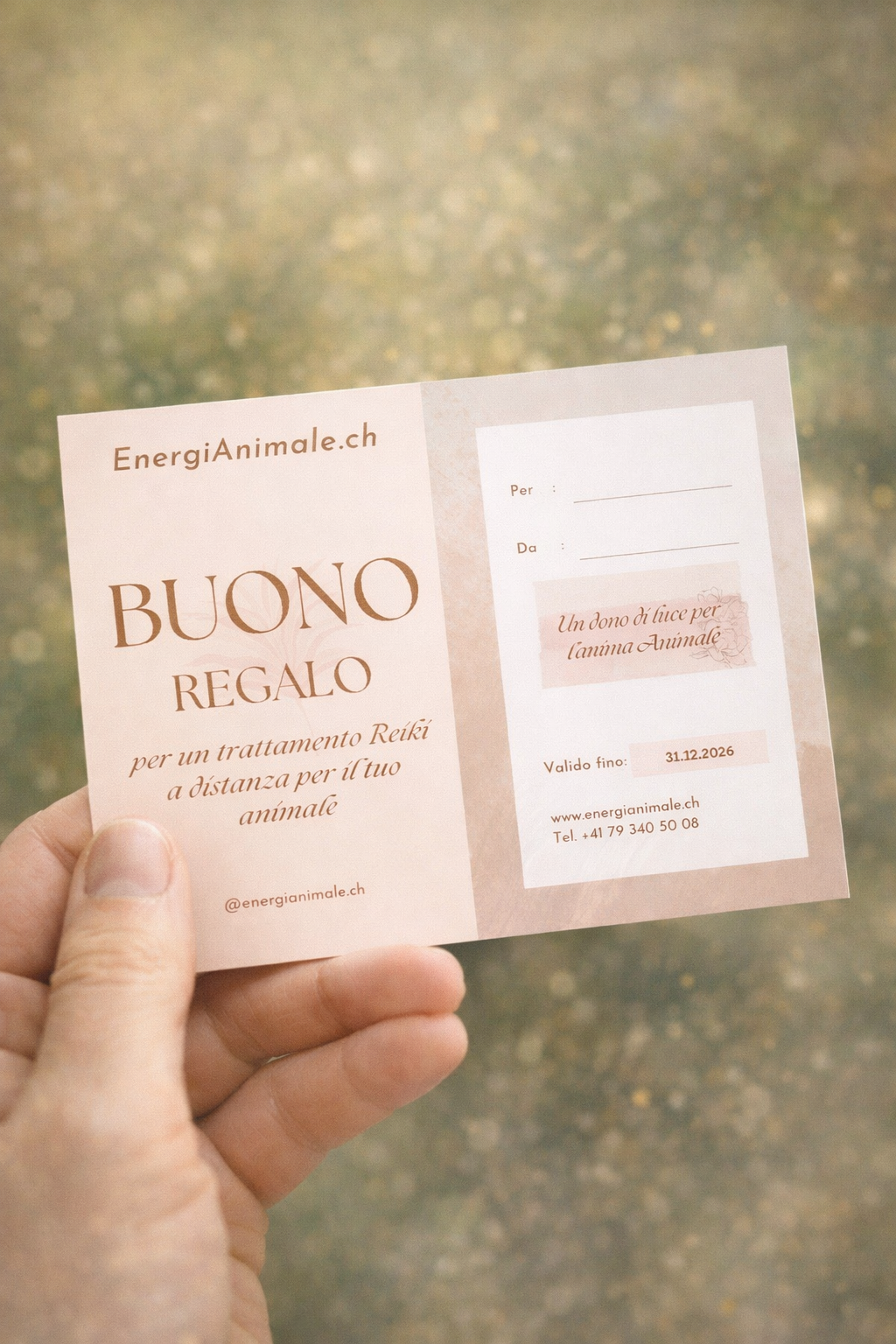 BUONO REGALO 🌿 1 SEDUTA REIKI A DISTANZA PER UN ANIMALE