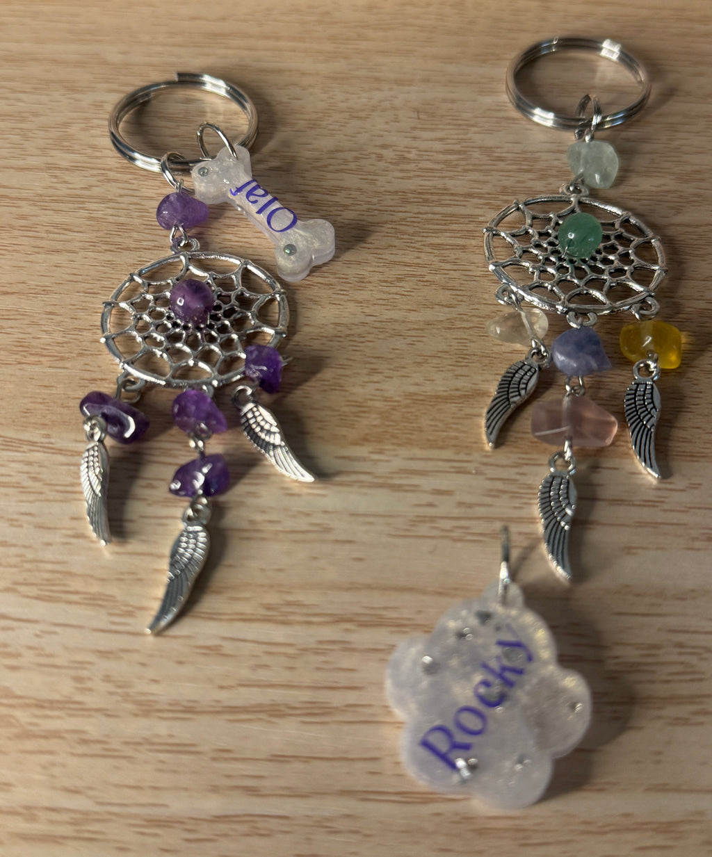 Portachiavi con Acchiappasogni e Cristalli