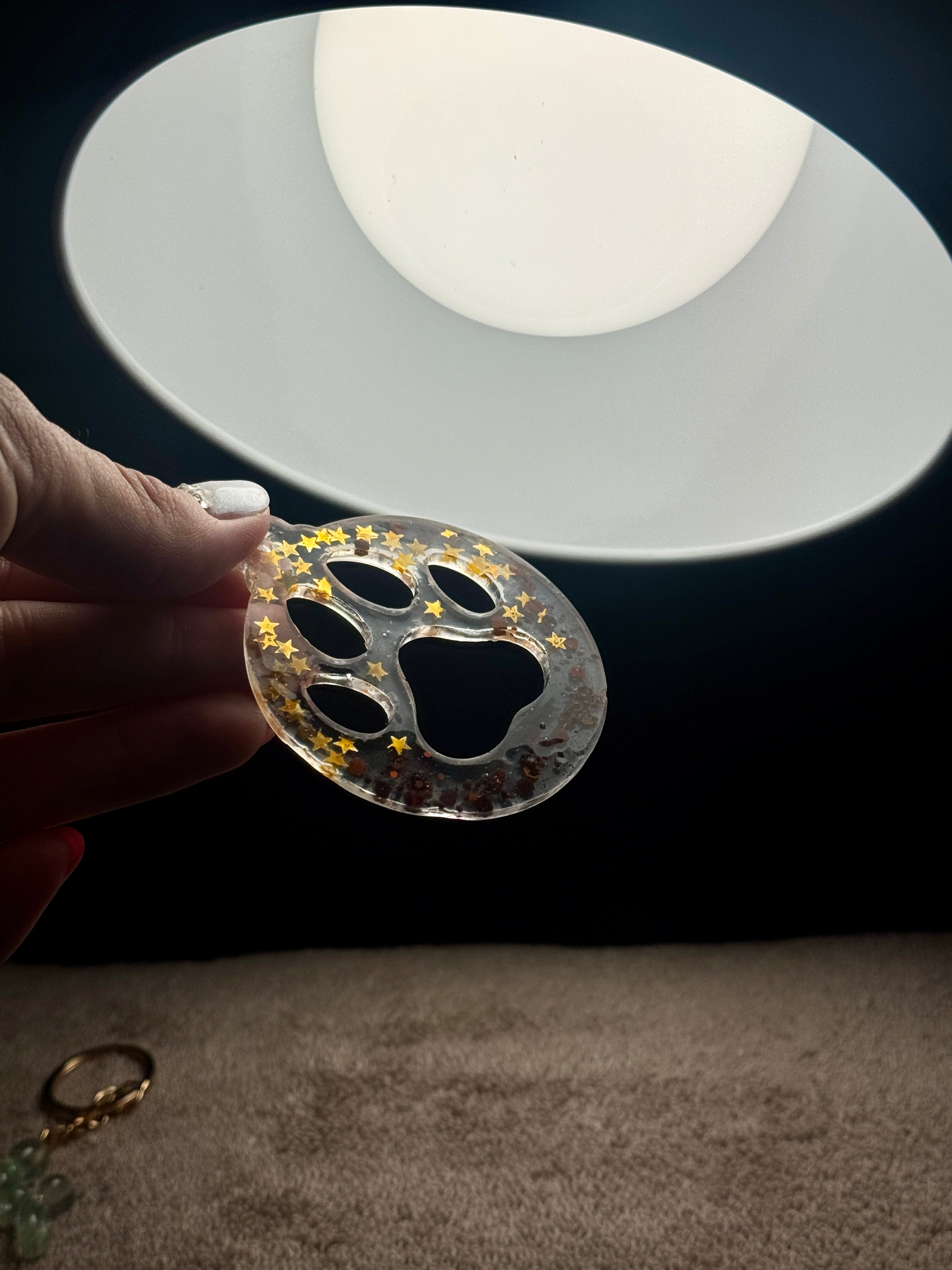 🎄 Zampa di Natale – Decorazione in Resina con Stelle Dorate ✨