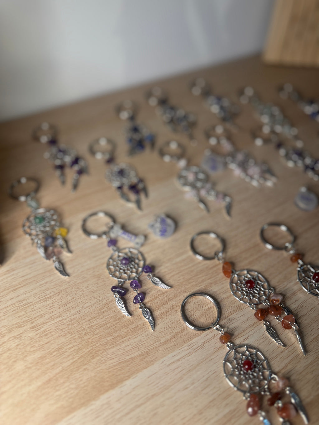 Portachiavi con Acchiappasogni e Cristalli