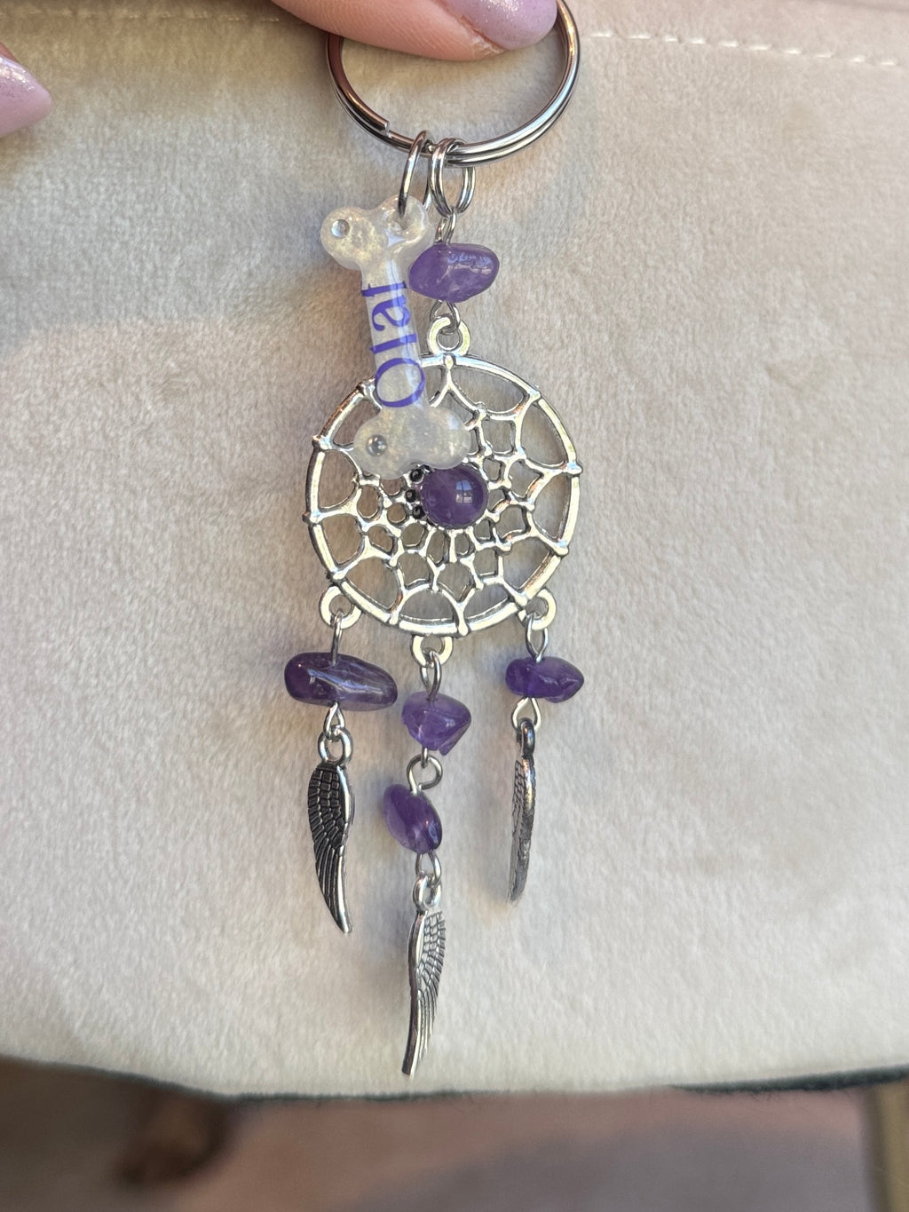 Portachiavi con Acchiappasogni e Cristalli