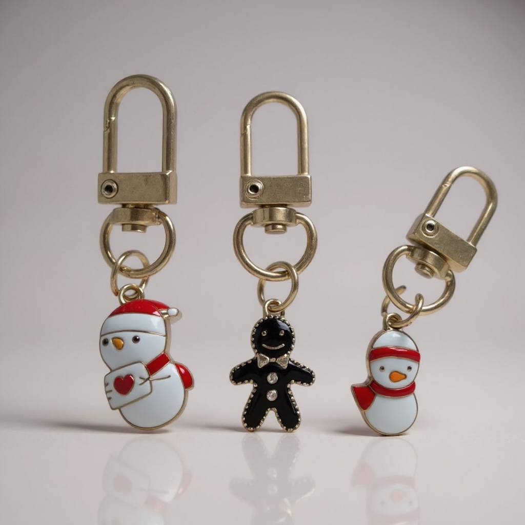 CHARMS NATALIZI CON MOSCHETTONE DORATO – PICCOLI DETTAGLI DI FESTA