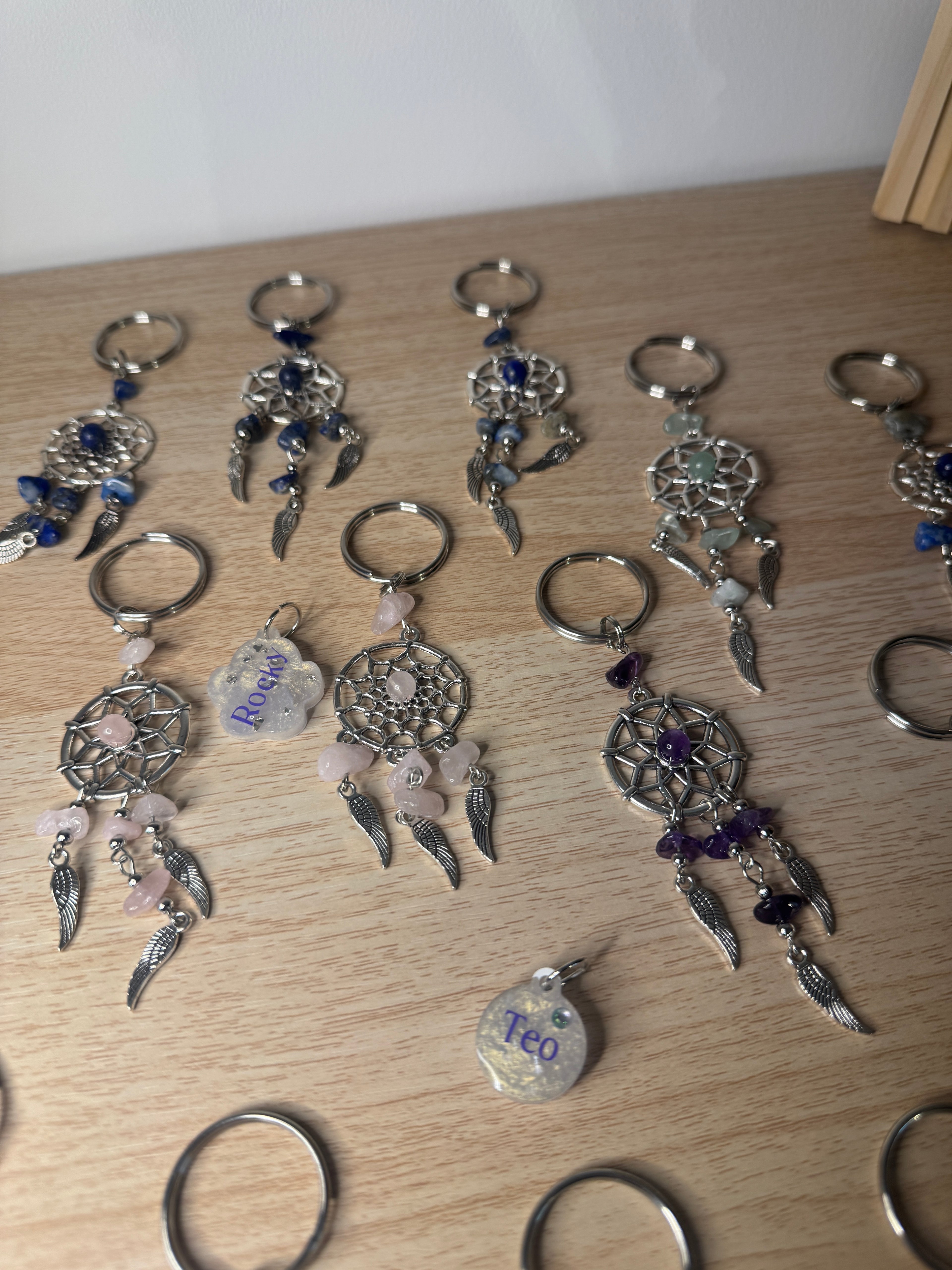 Portachiavi con Acchiappasogni e Cristalli