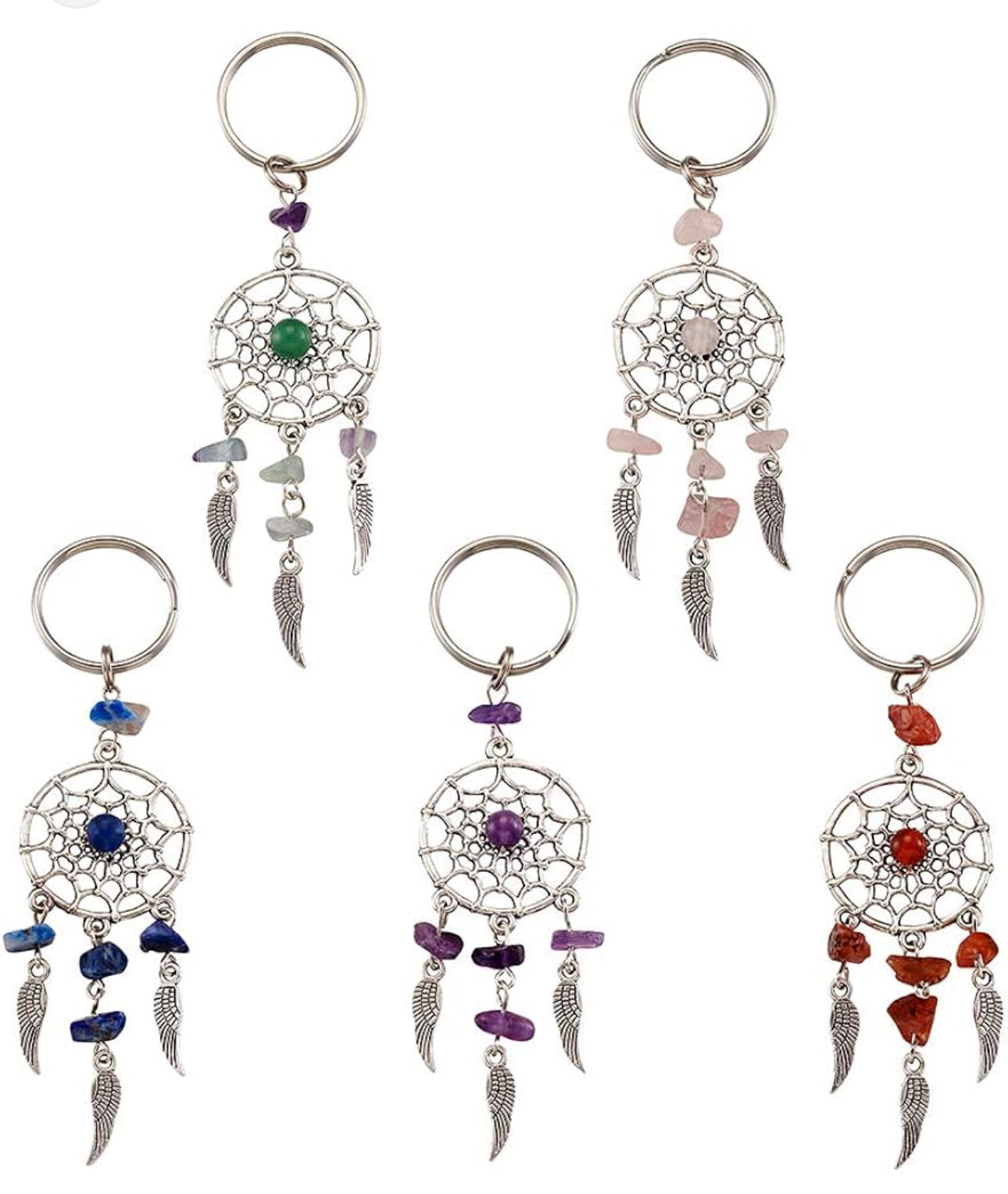 Portachiavi con Acchiappasogni e Cristalli