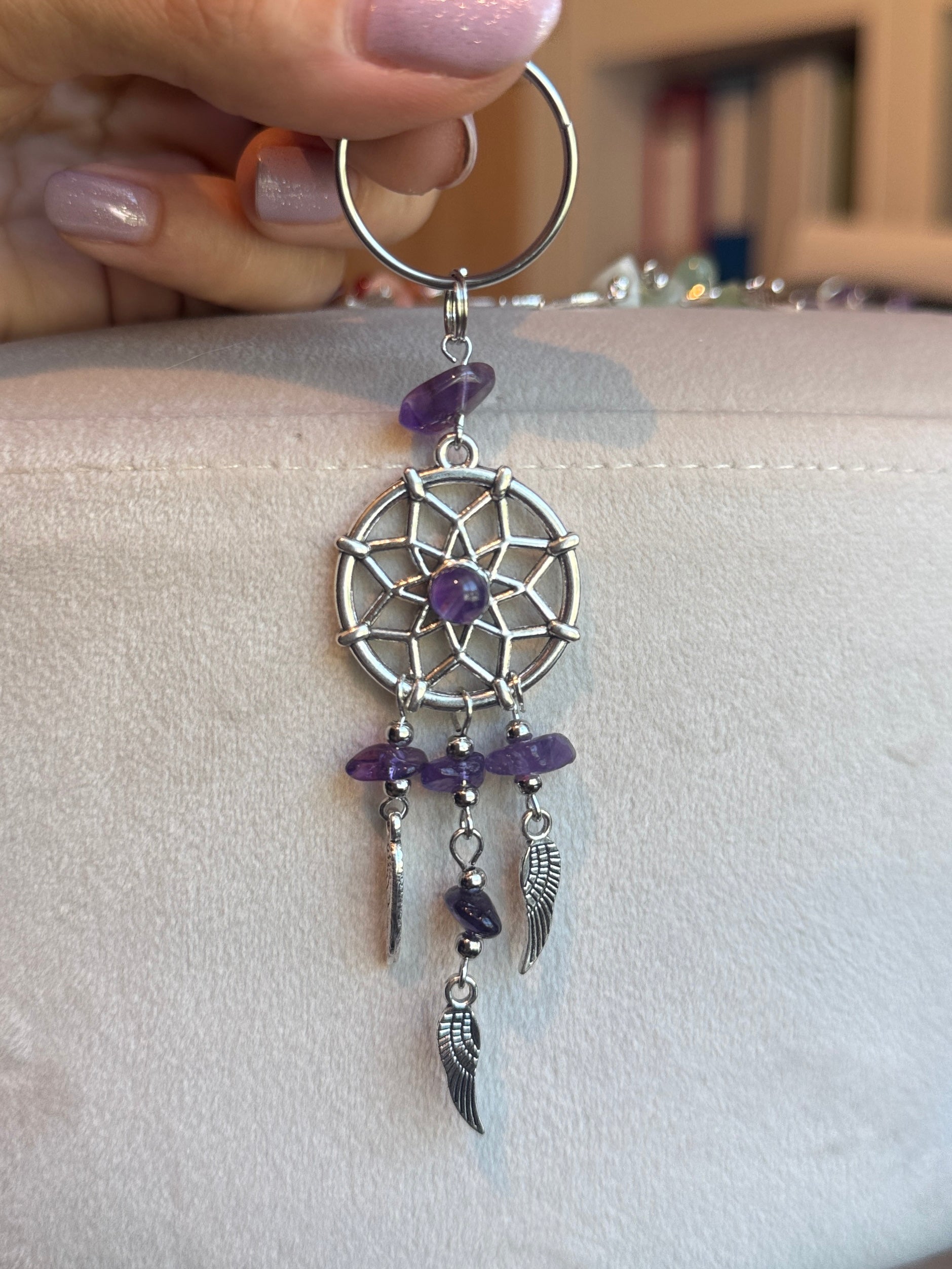 Portachiavi con Acchiappasogni e Cristalli