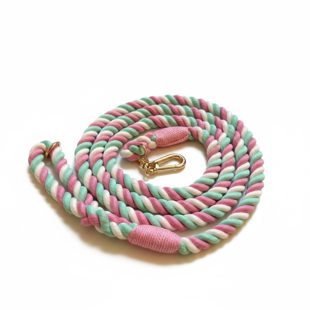 🐕 Guinzaglio per Cani in Cotone Intrecciato a Mano – Naturale, Resistente ed Elegante
