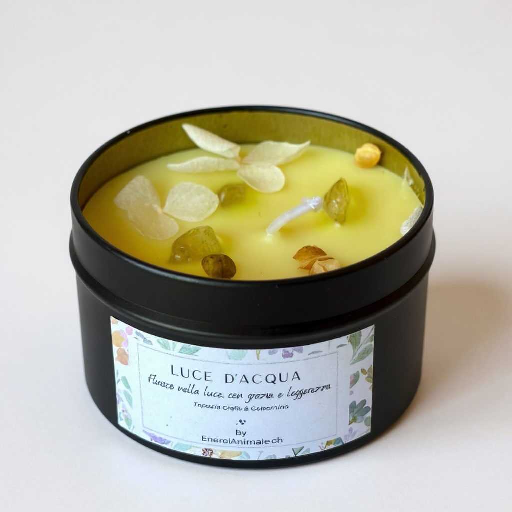 CANDELE ENERGETICHE CON CRISTALLI E PROFUMI NATURALI – LUCE, EQUILIBRIO E INTENZIONE