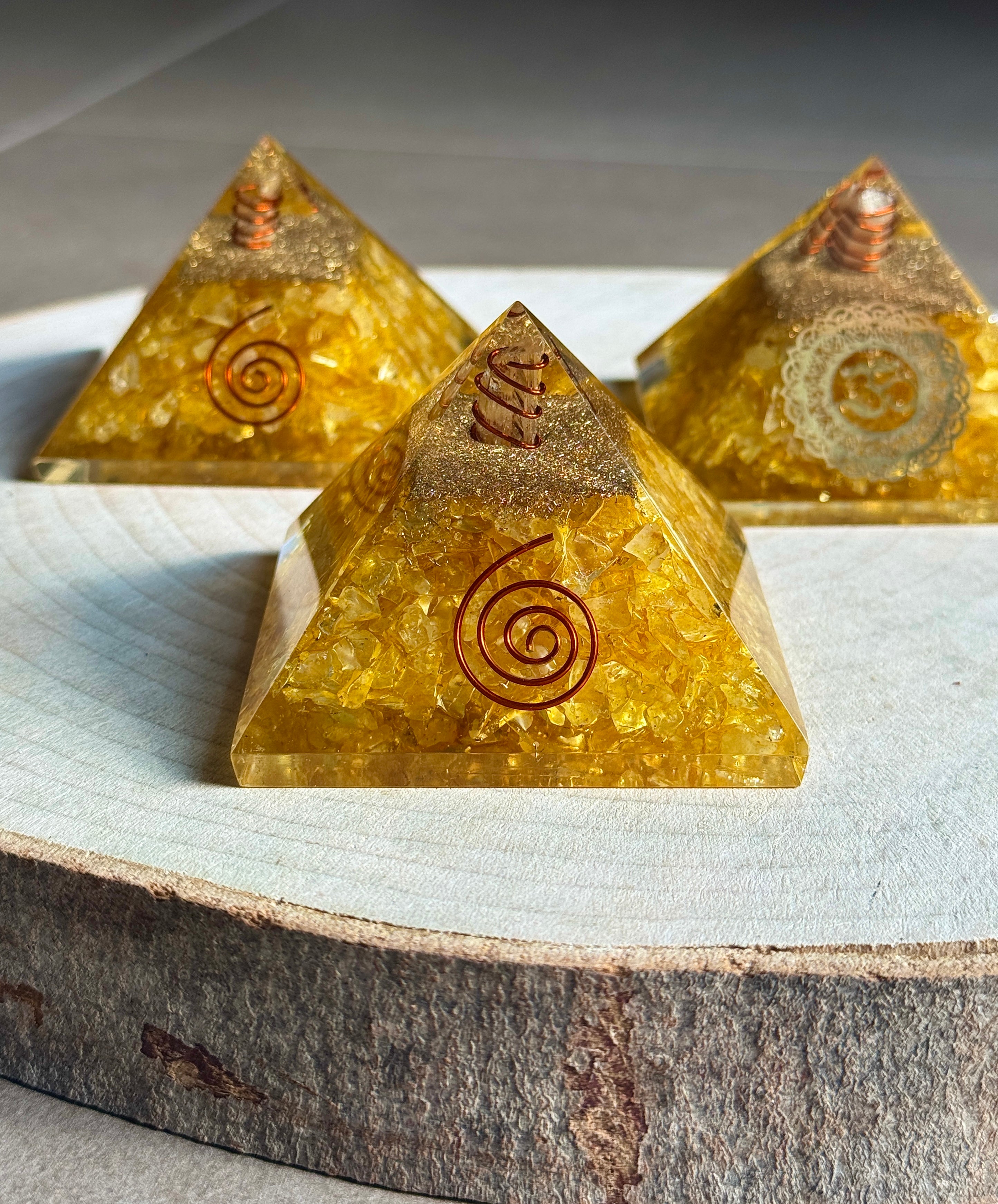 Piramide con Citrino & Quarzo Ialino - Chakra Plesso Solare