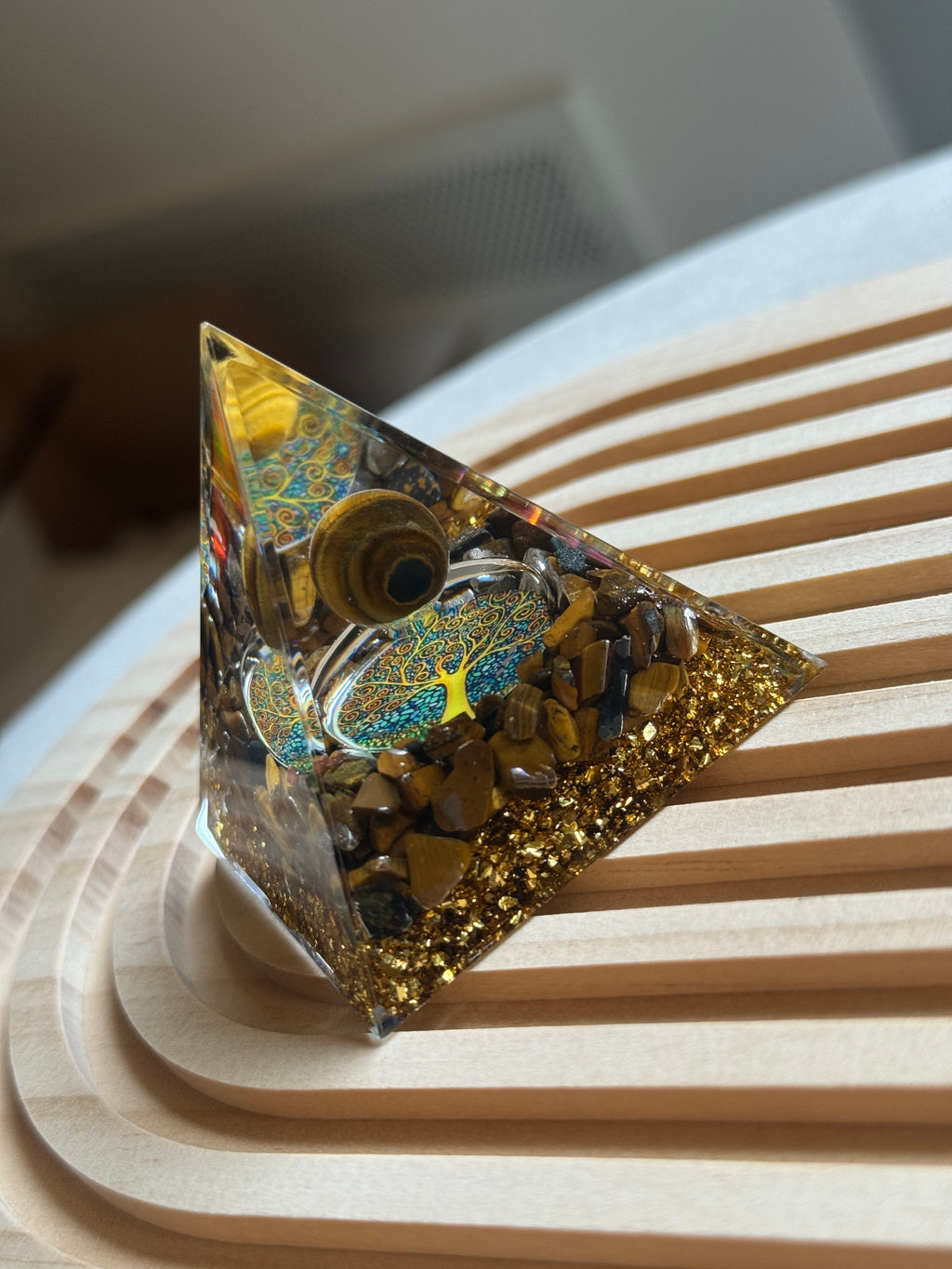 Piramide Albero della Vita e Occhio di Tigre - Chakra del Plesso Solare