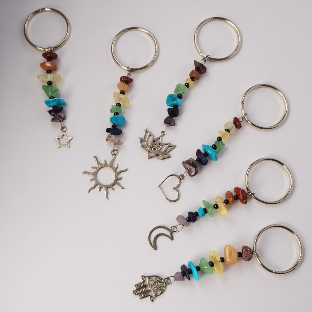 Portachiavi Chakra con Cristalli