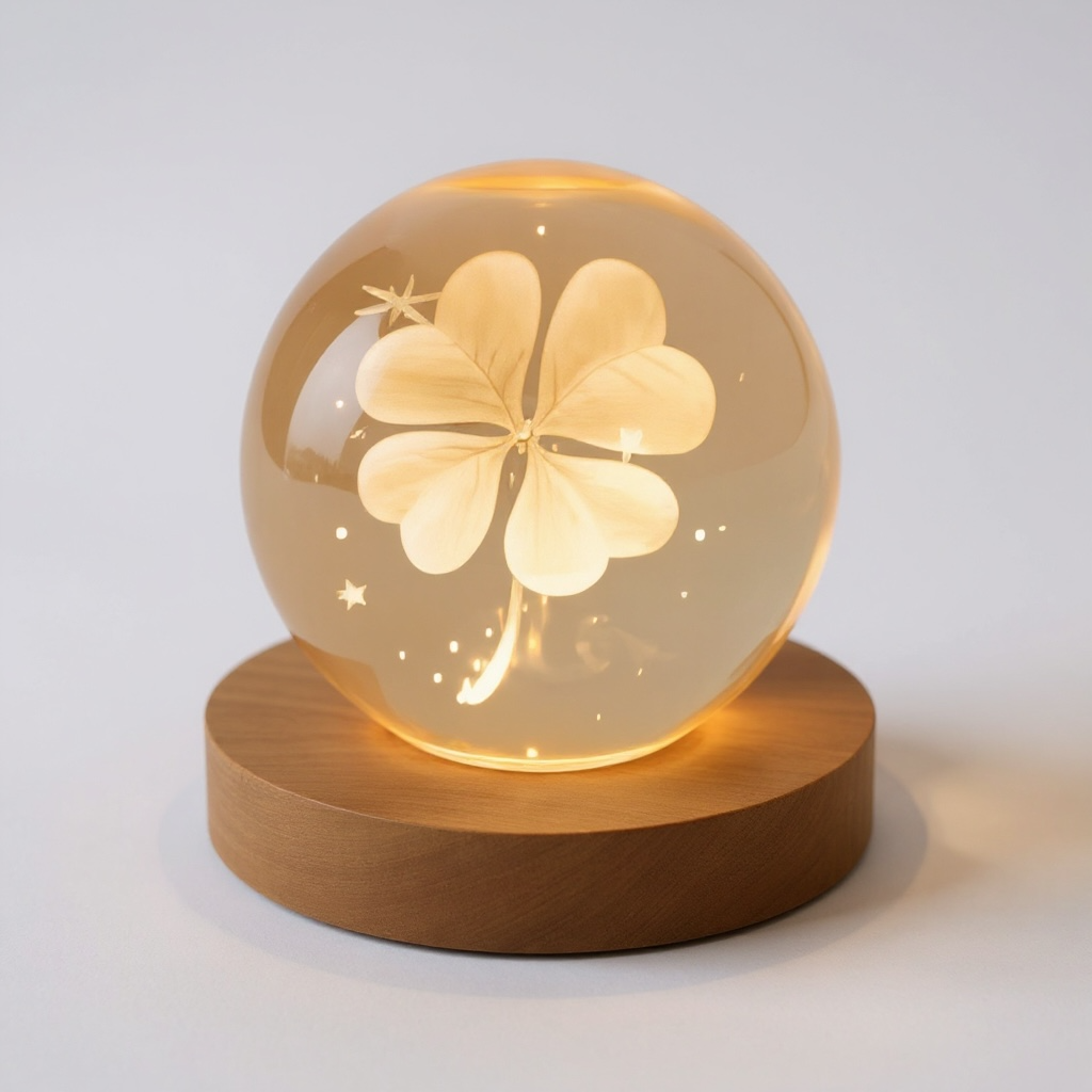 Sfera luminosa con Quadrifoglio 3D
– Luce LED Cambiacolore
