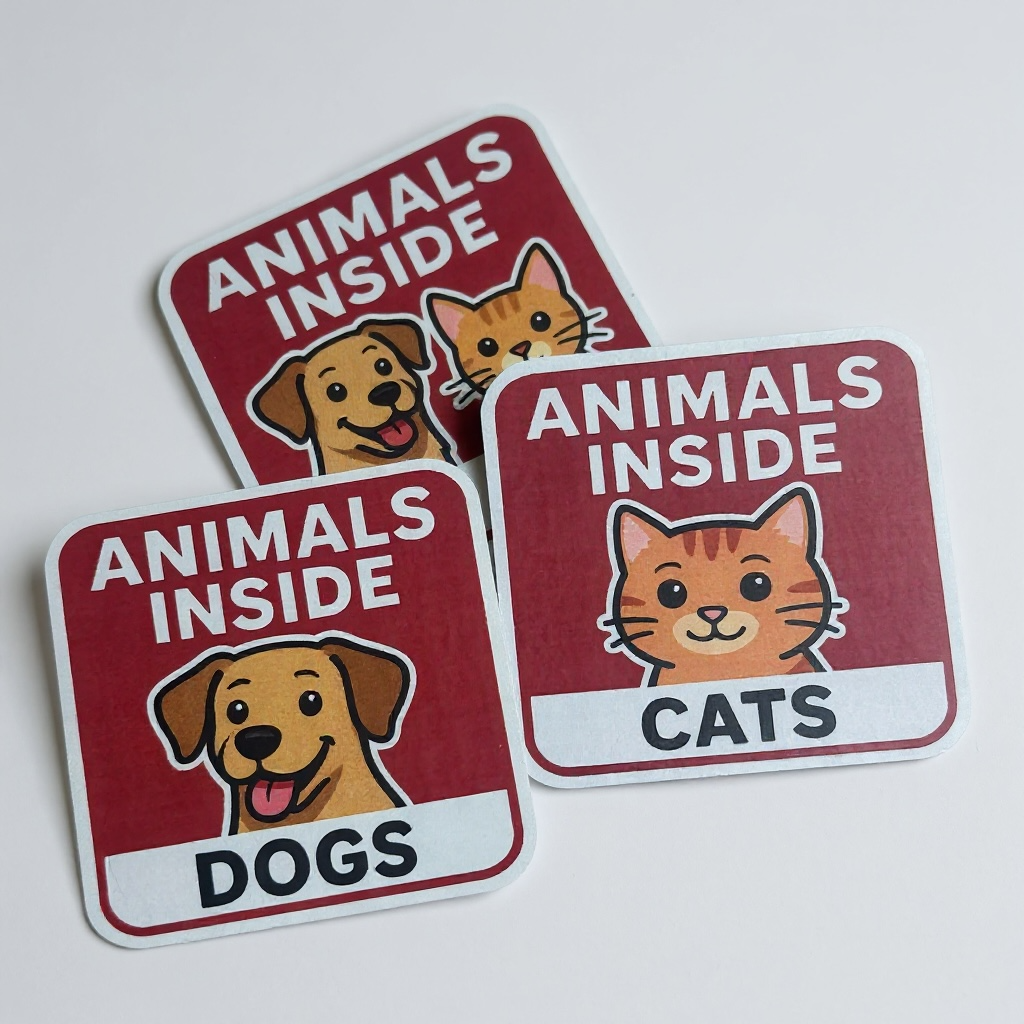 Sticker “Animals Inside” – Avvisa i soccorritori e proteggi i tuoi animali